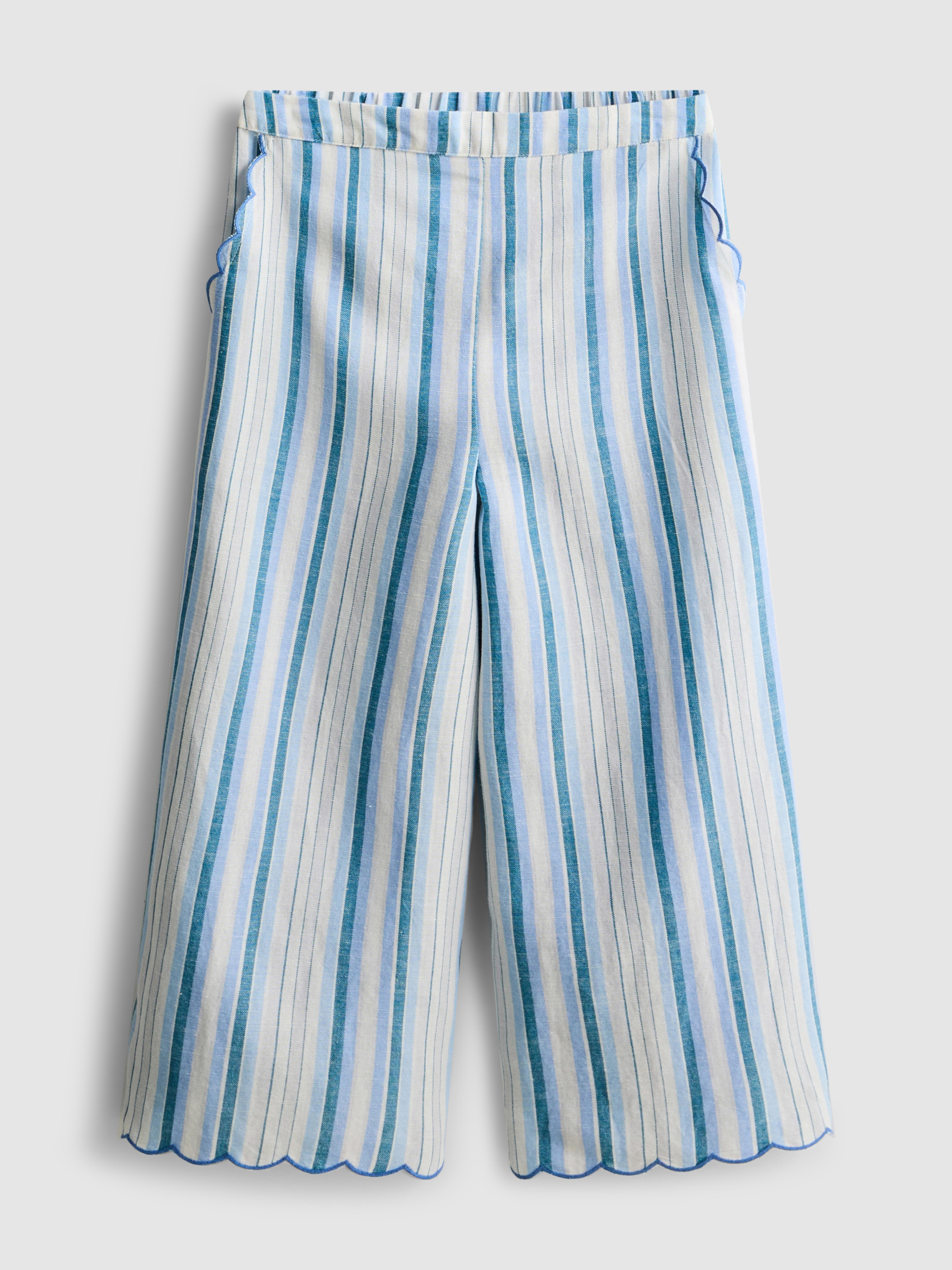 18 mois–8 ans | Pantalon rayé à finitions festonnées