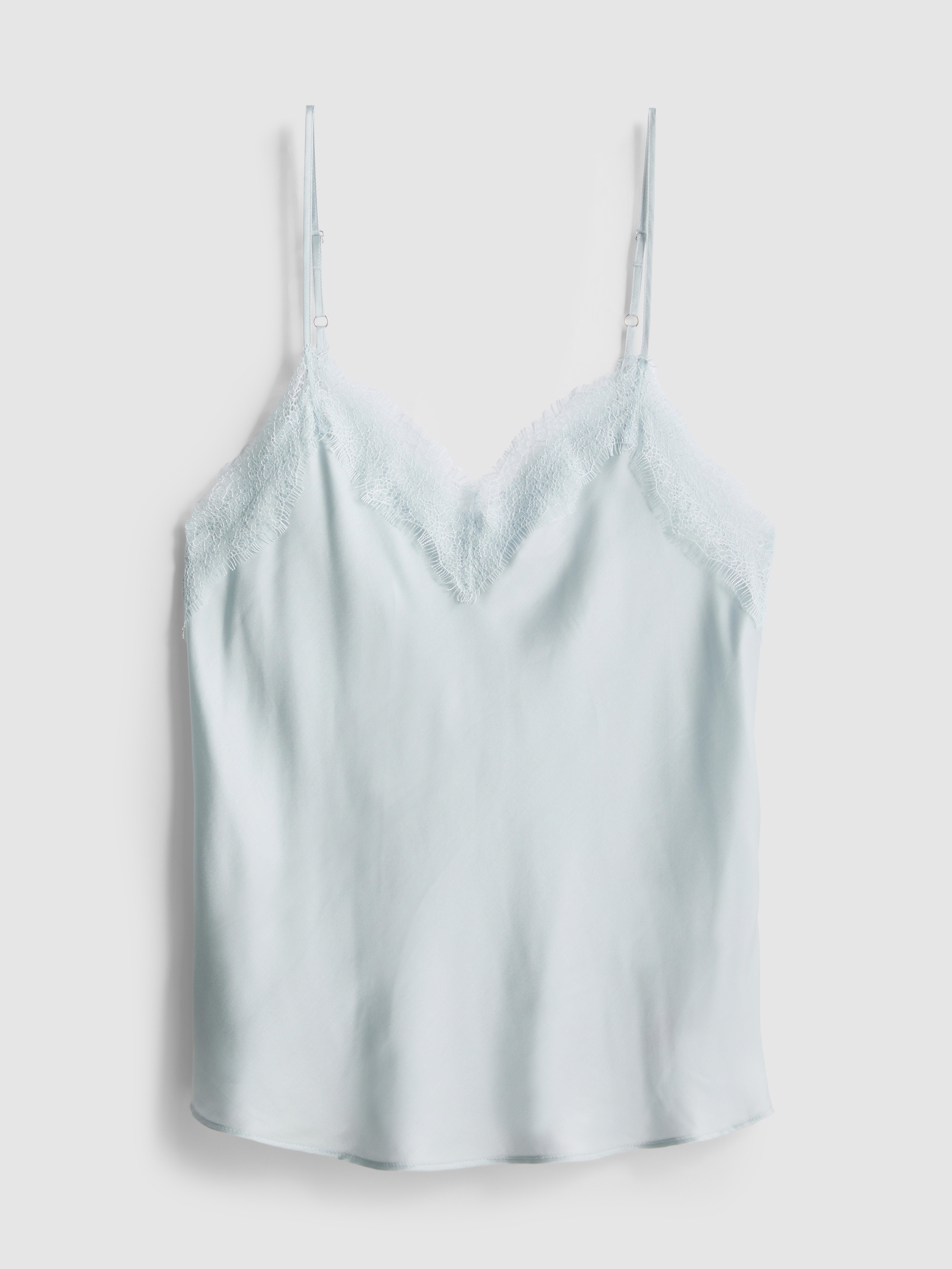 The Edit Silk-Blend Cami Pajama Top