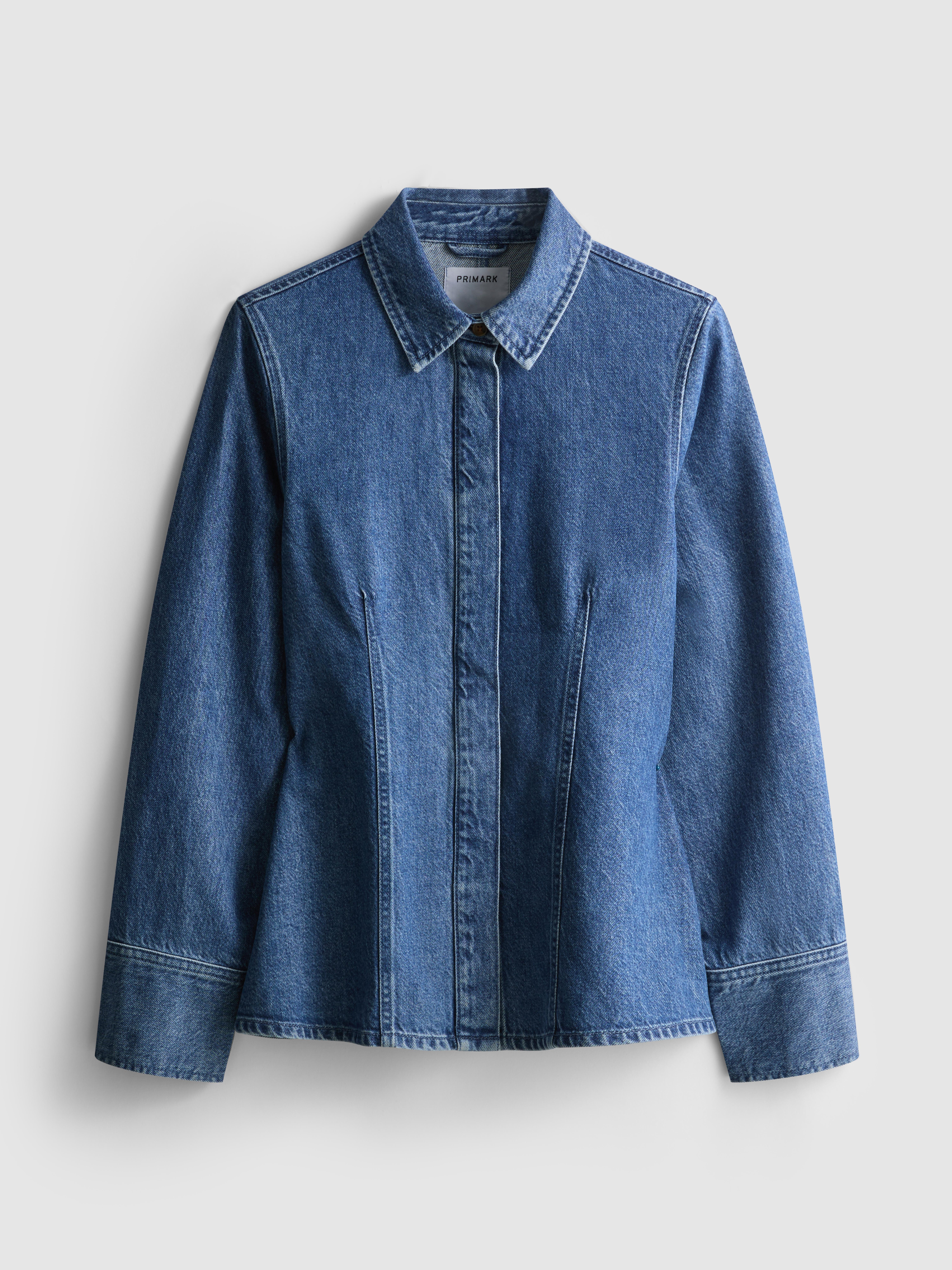 Fitted Cotton-Blend Denim Button-Up Shirt