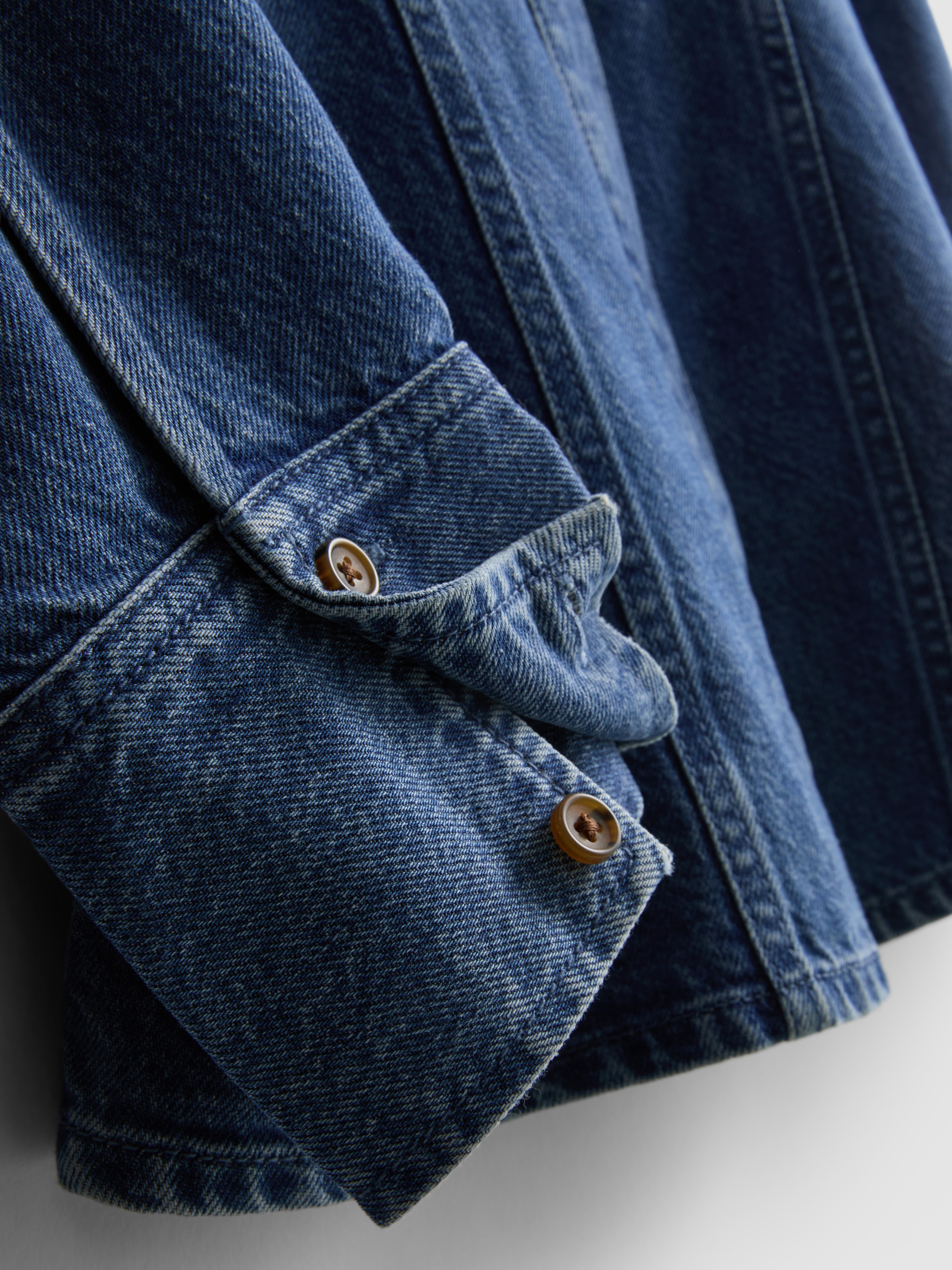 Fitted Cotton-Blend Denim Button-Up Shirt