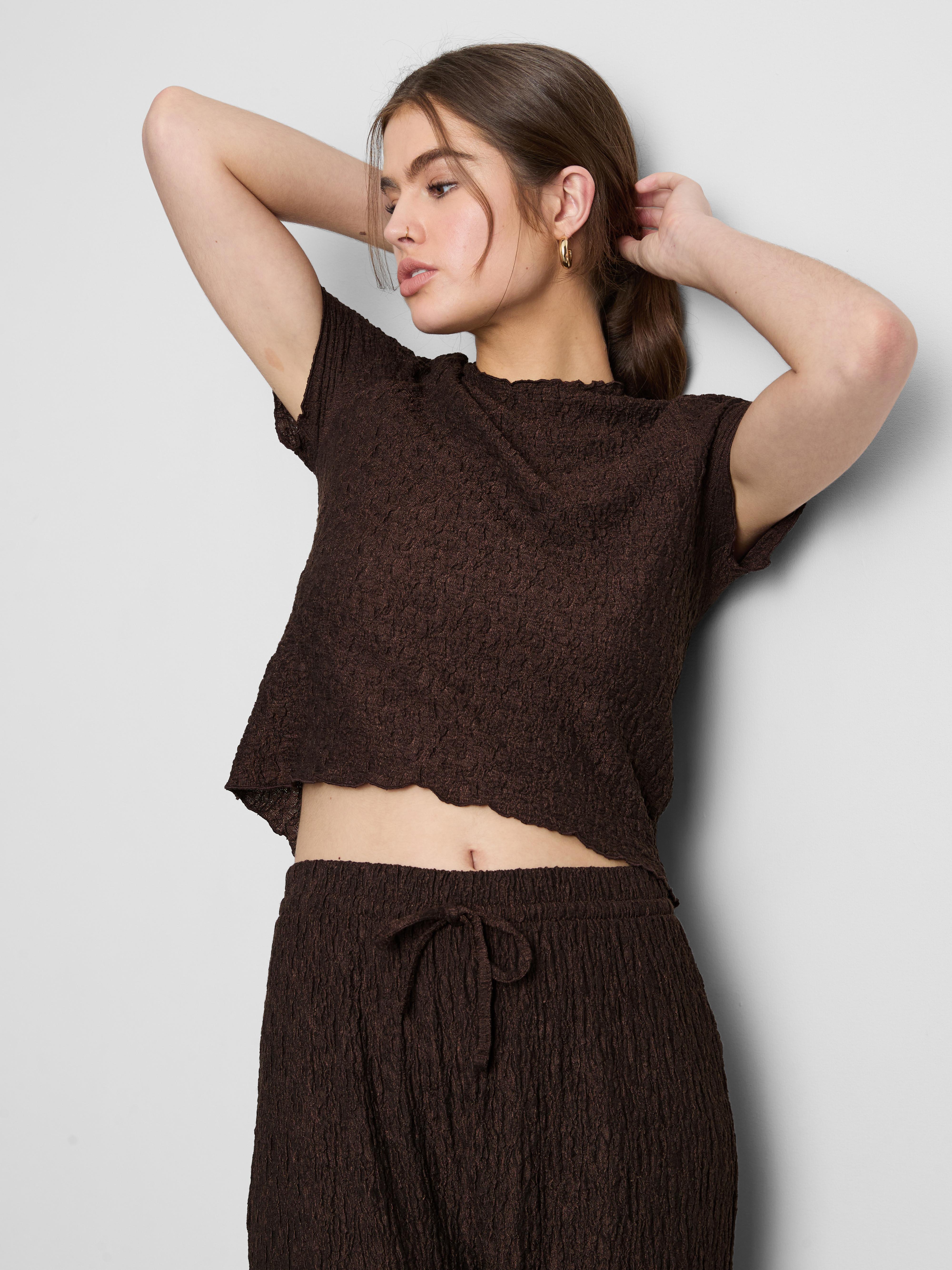 Short-Sleeve Crinkle Top