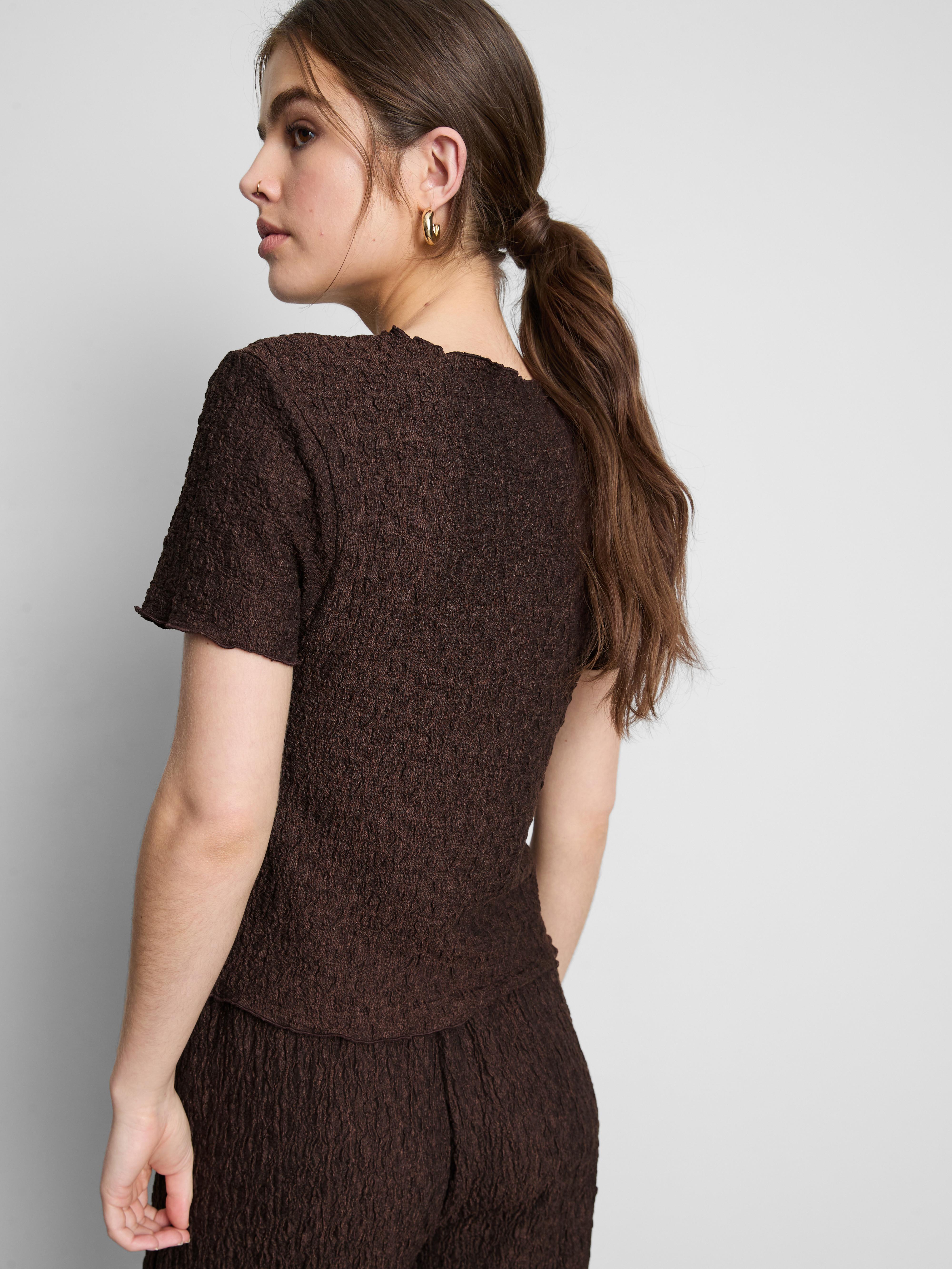 Short-Sleeve Crinkle Top