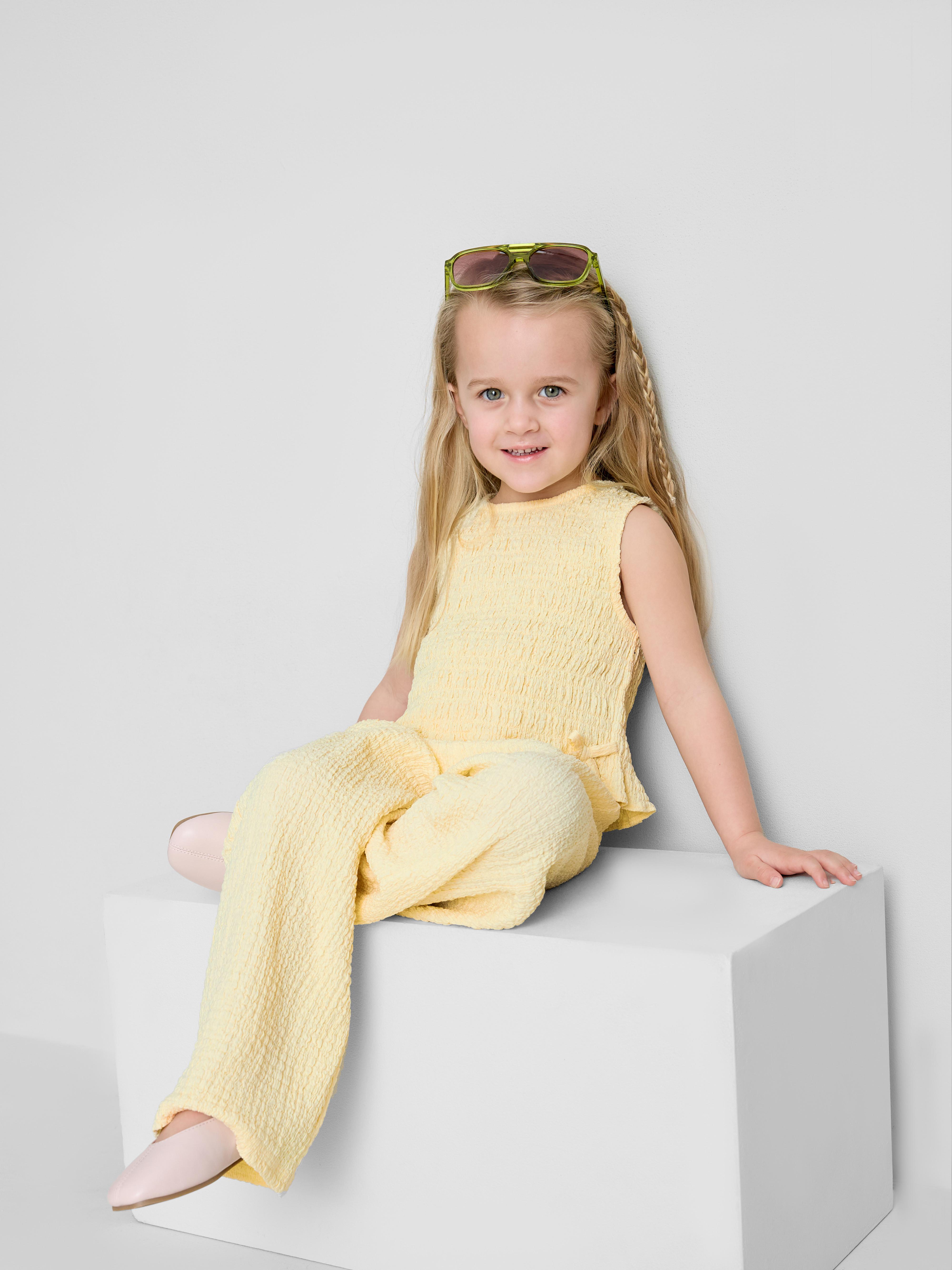 1.5-8yrs | Sleeveless Shirred Blouse and Pants Set