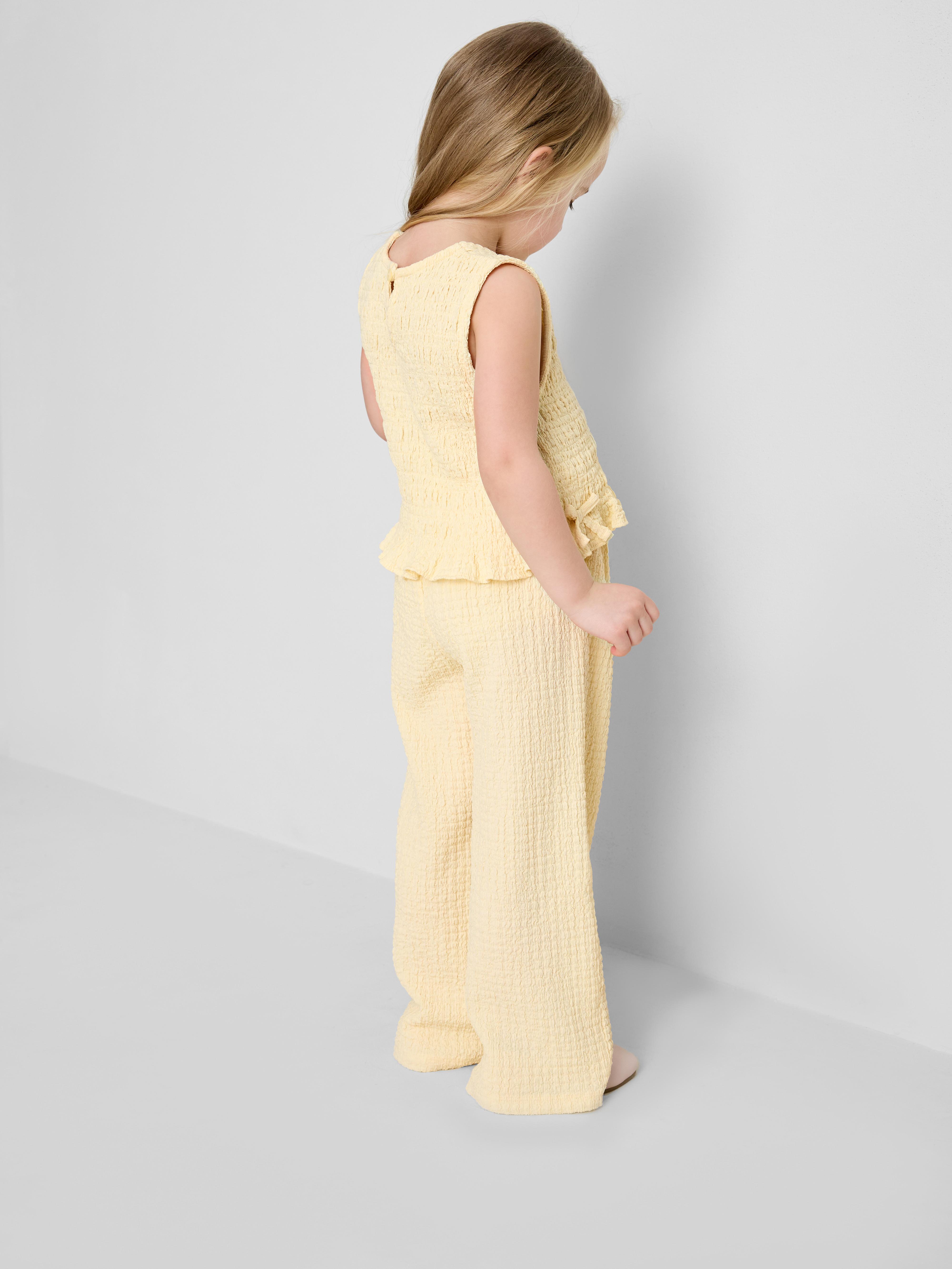 Chemisier Fille Primark Jaune Floral Taille 9 Ans – Sans Manches Col Rond