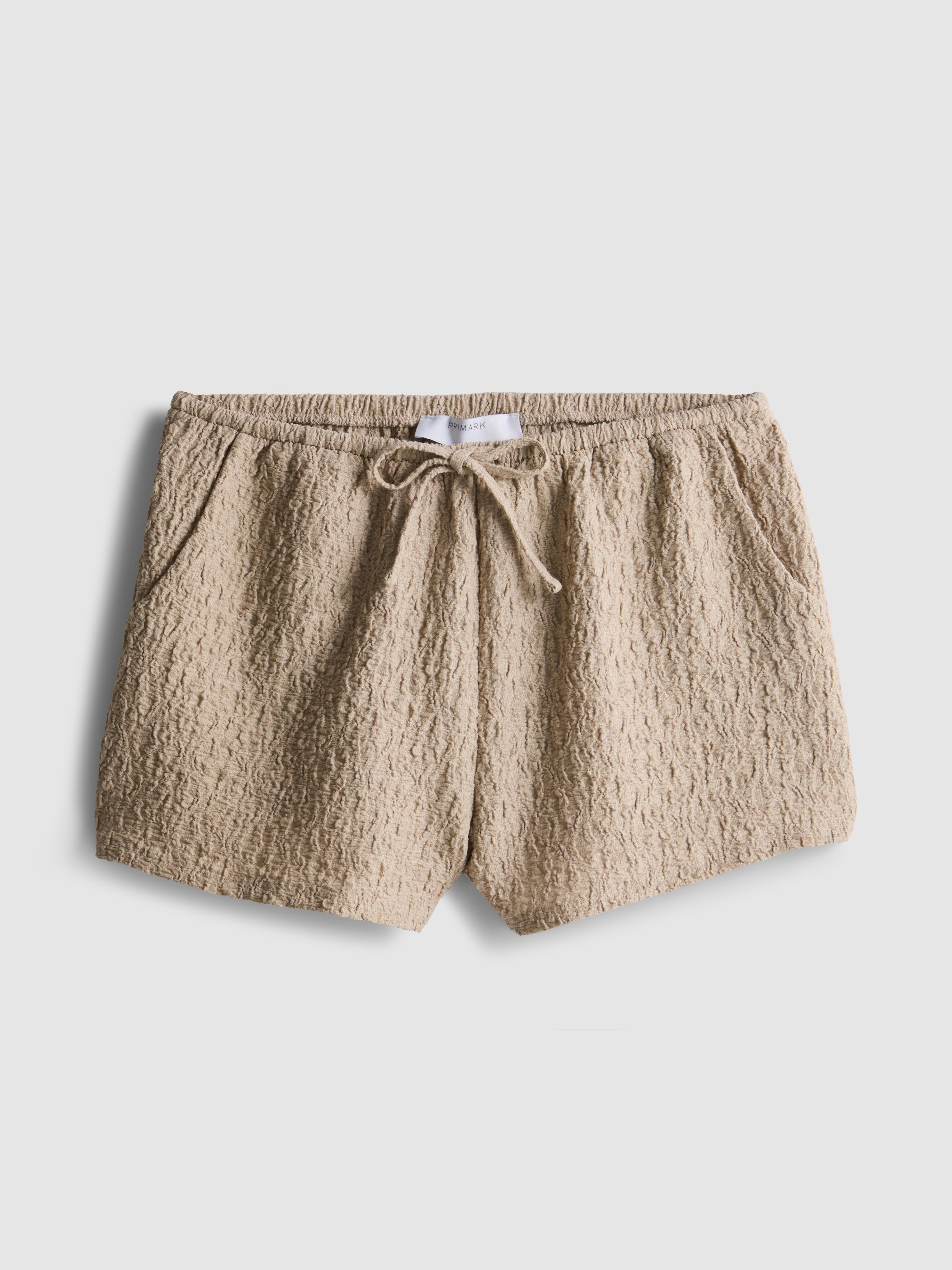 Calções enrugados cordão