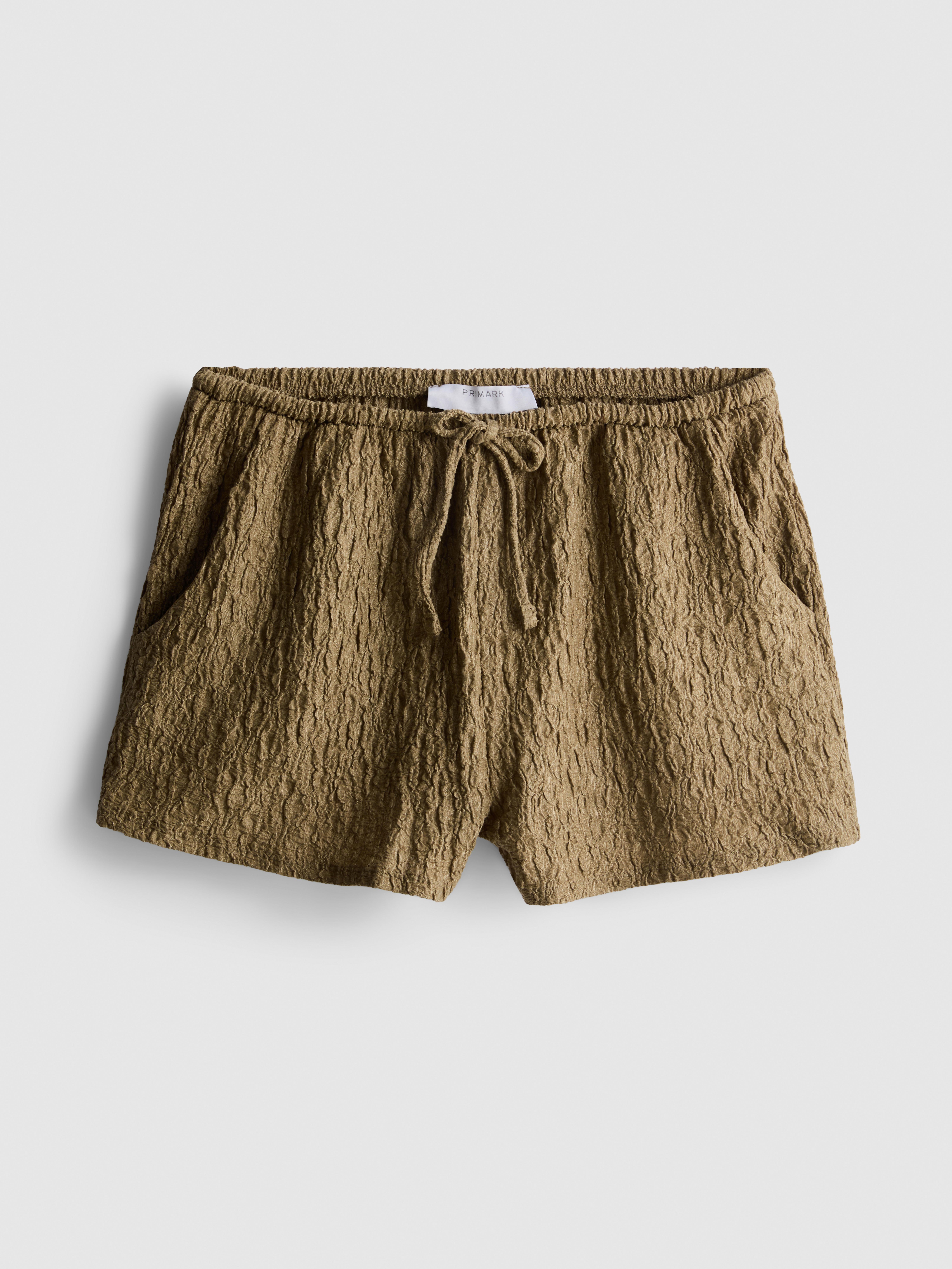 Drawstring Crinkle Shorts