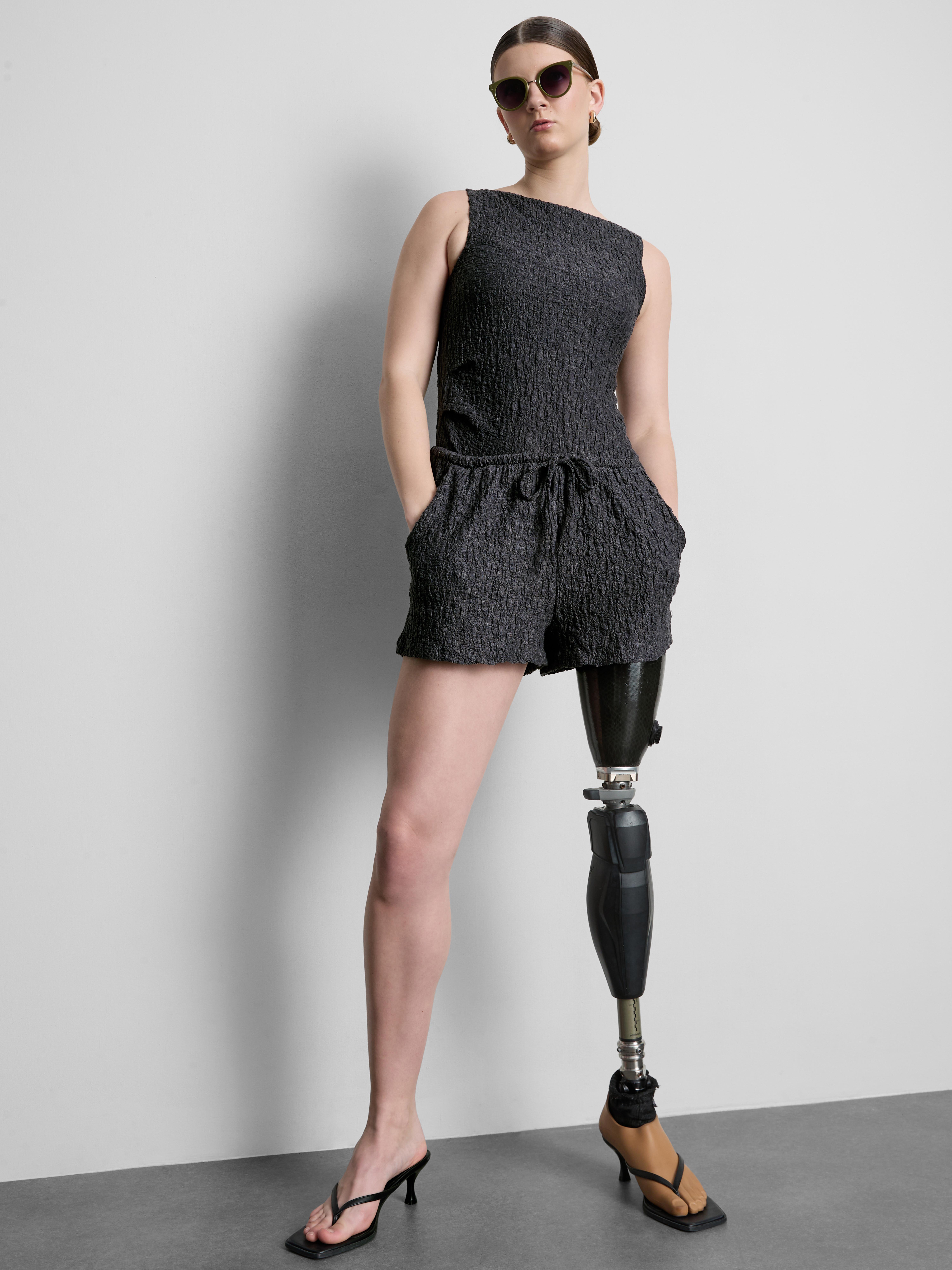 Pantaloncini increspati con elastico