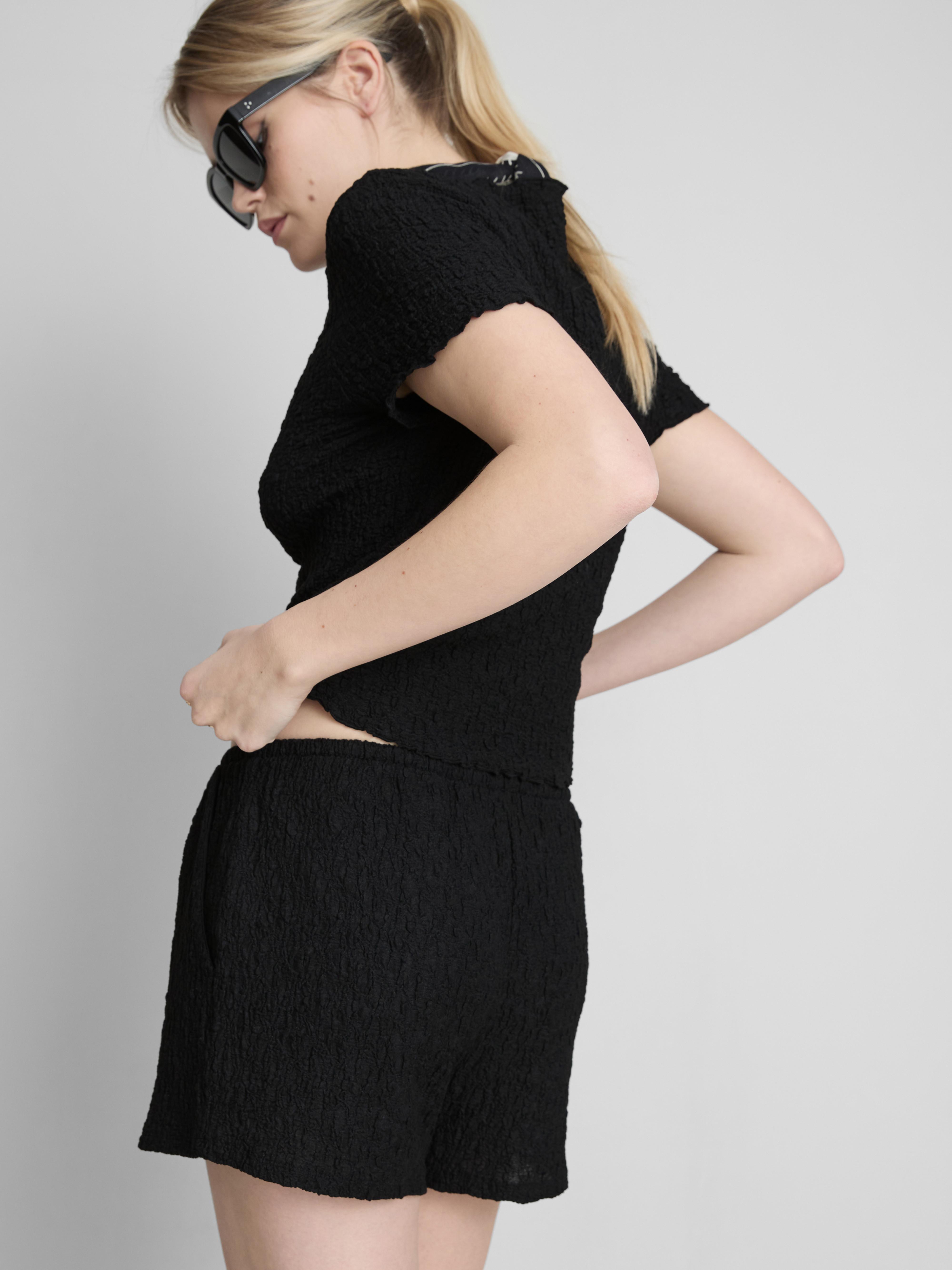 Drawstring Crinkle Shorts