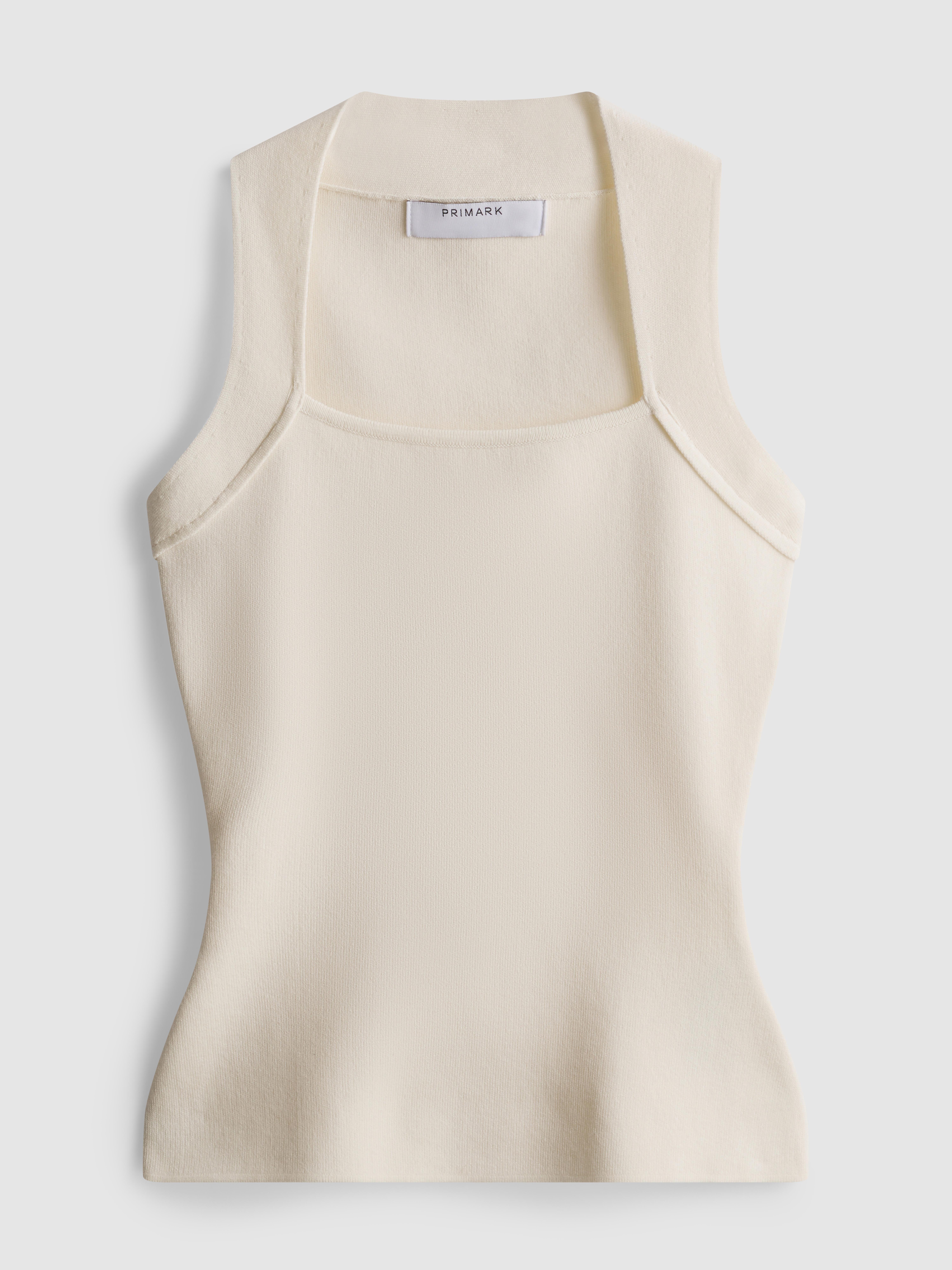 Sculpted Square Neck Tank Top