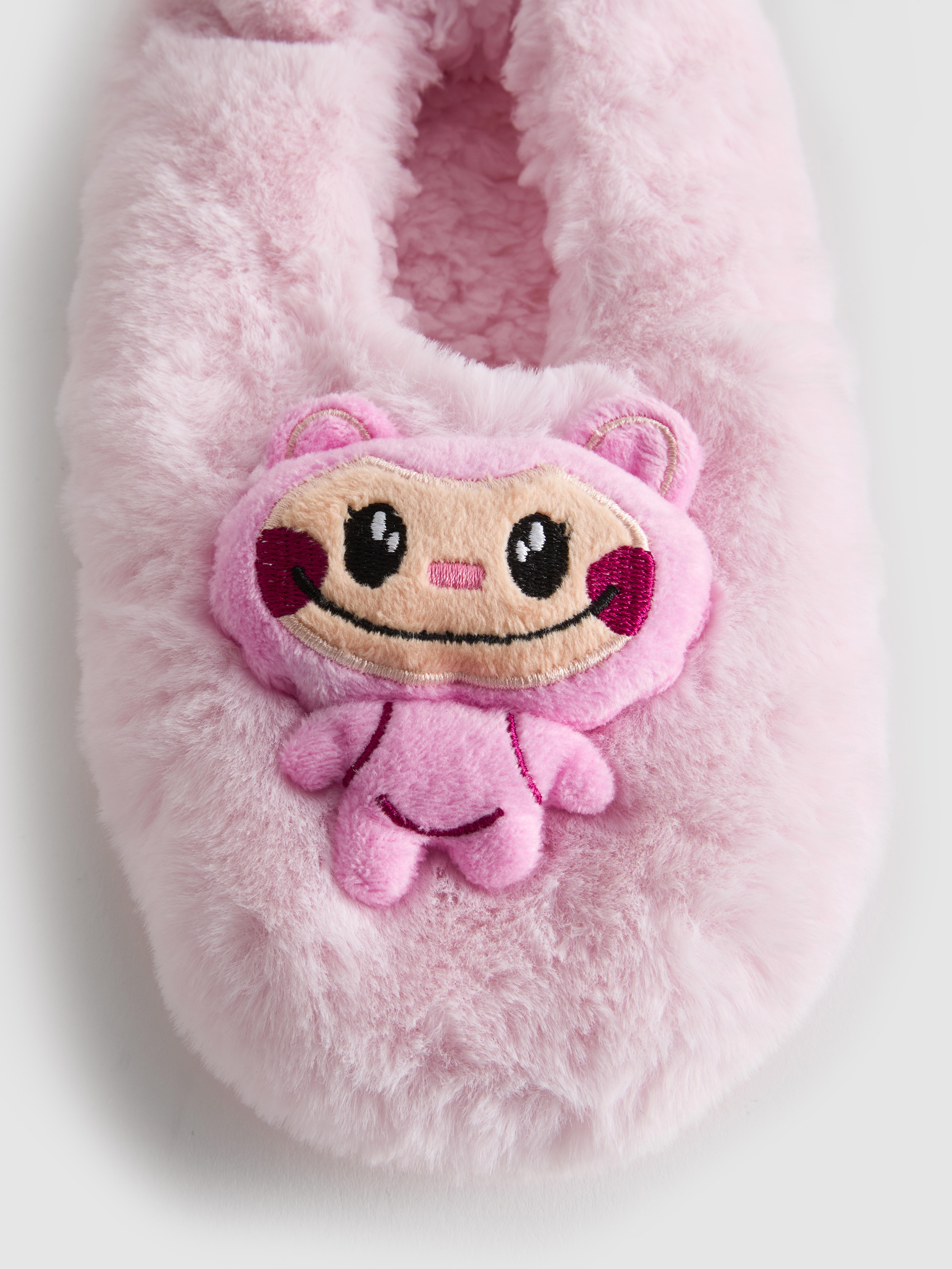 1pk Faux Fur Monster Slipper Socks