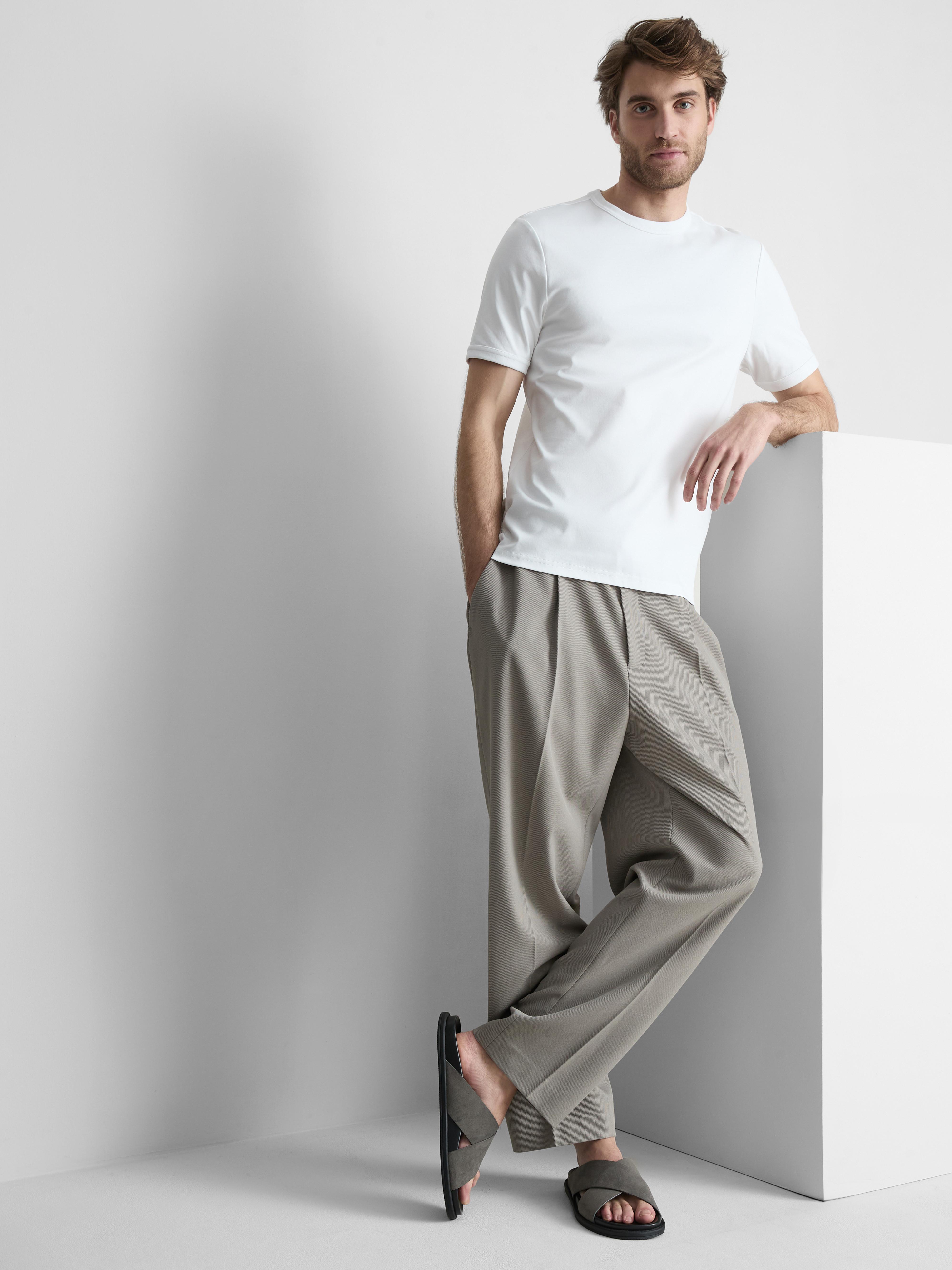 Men's White Slim Fit Short-Sleeve T-Shirt