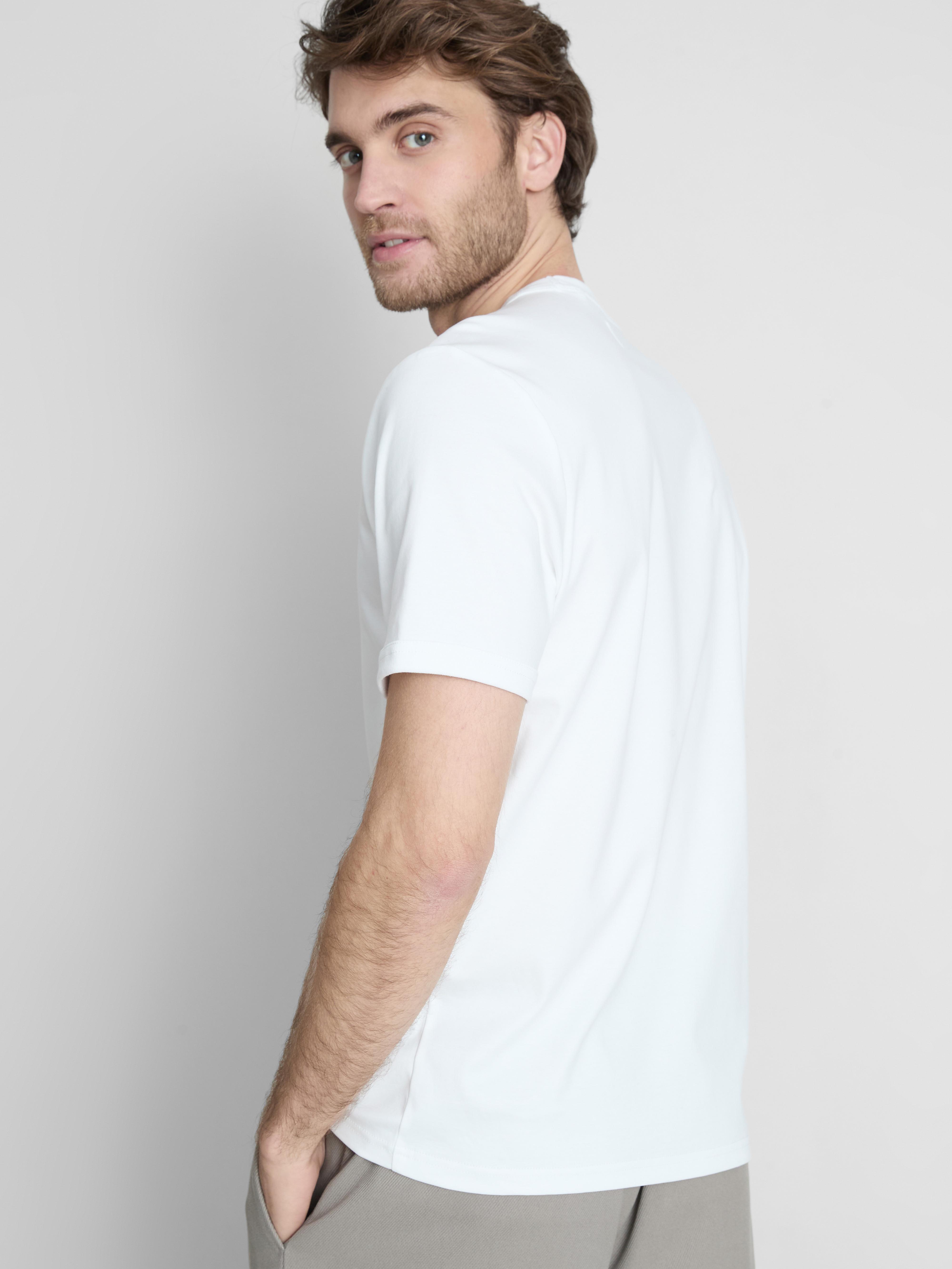 Men's White Slim Fit Short-Sleeve T-Shirt