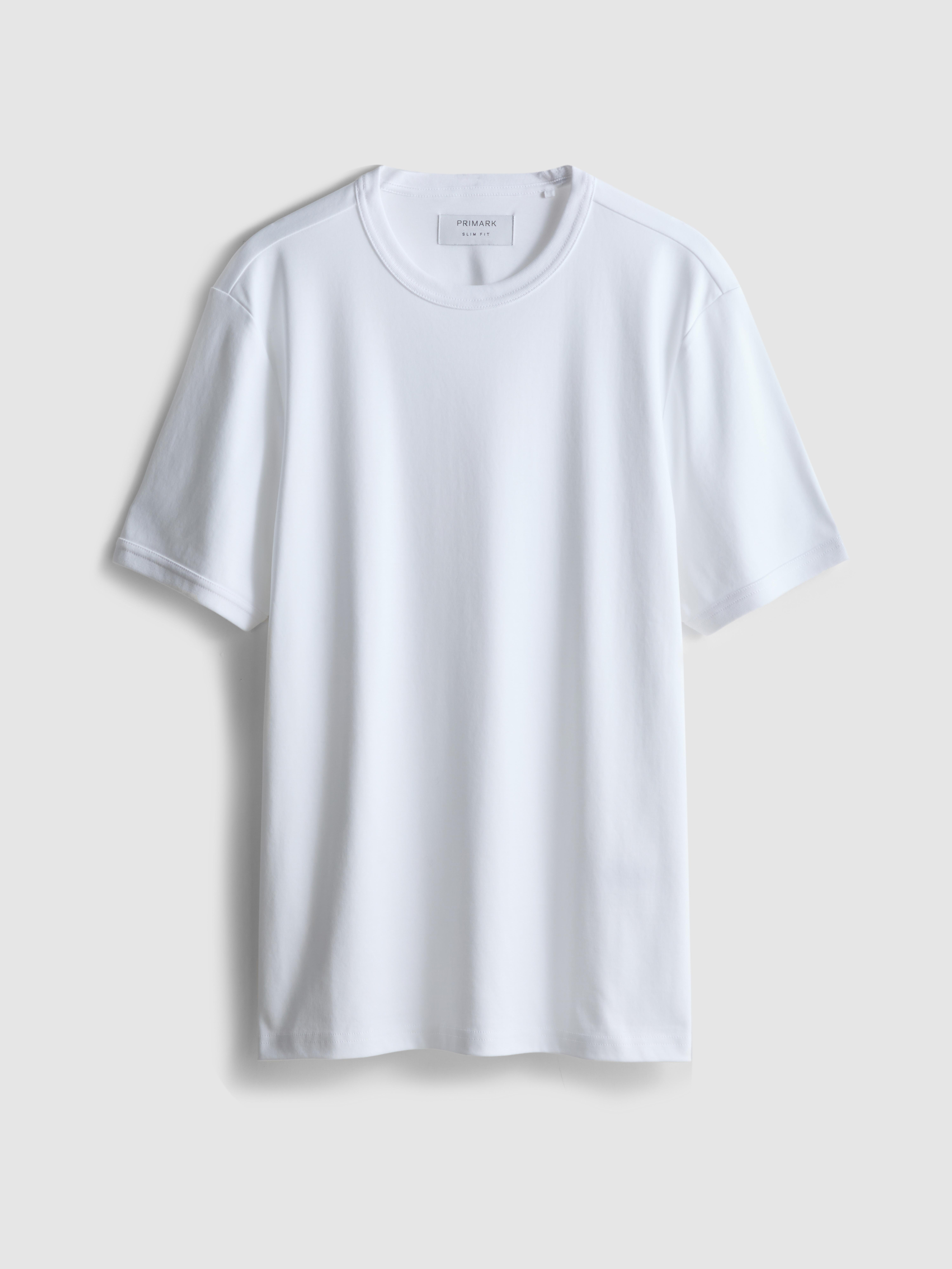Men's White Slim Fit Short-Sleeve T-Shirt