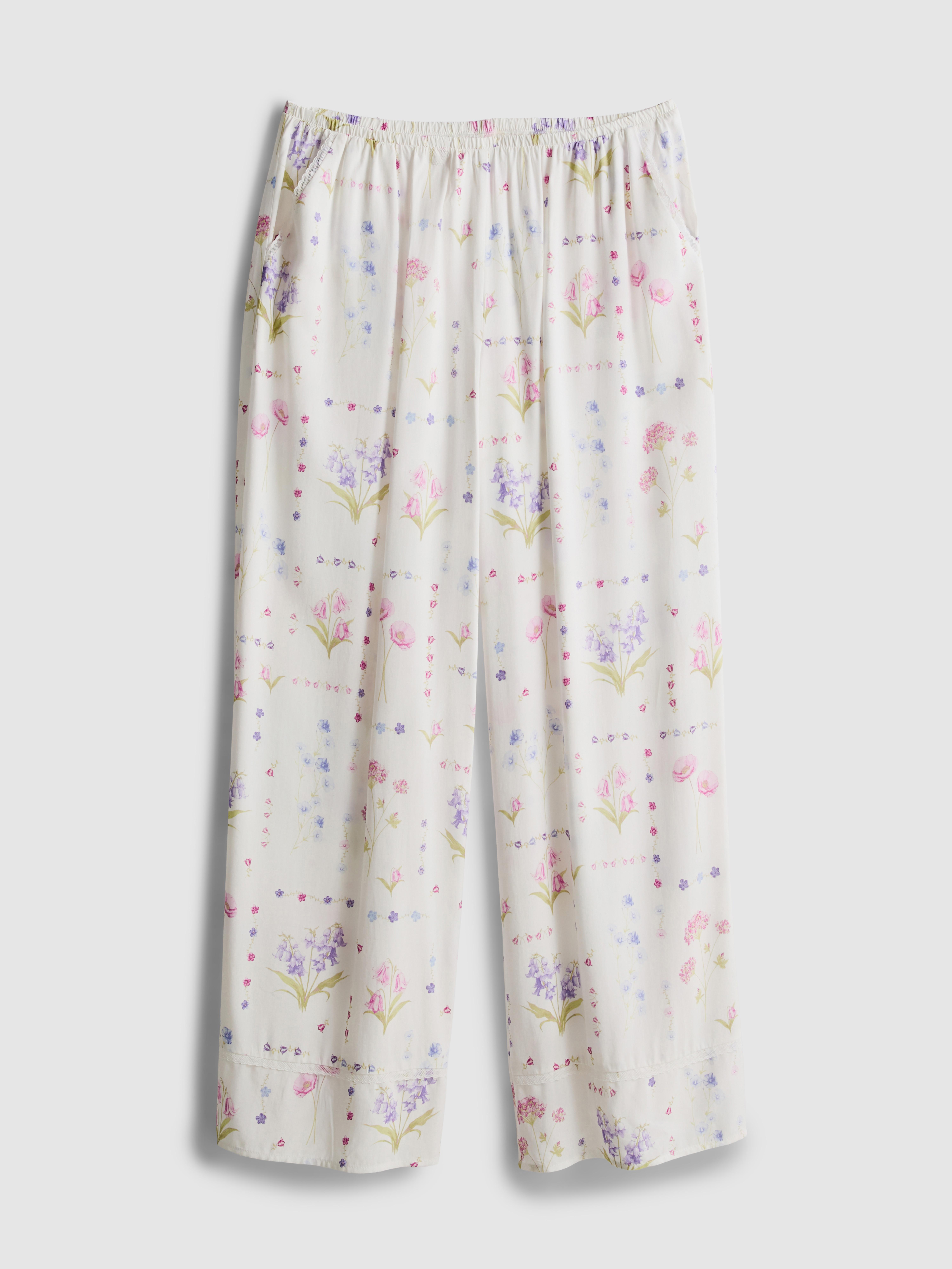 Floral Wide Leg Pajama Bottoms