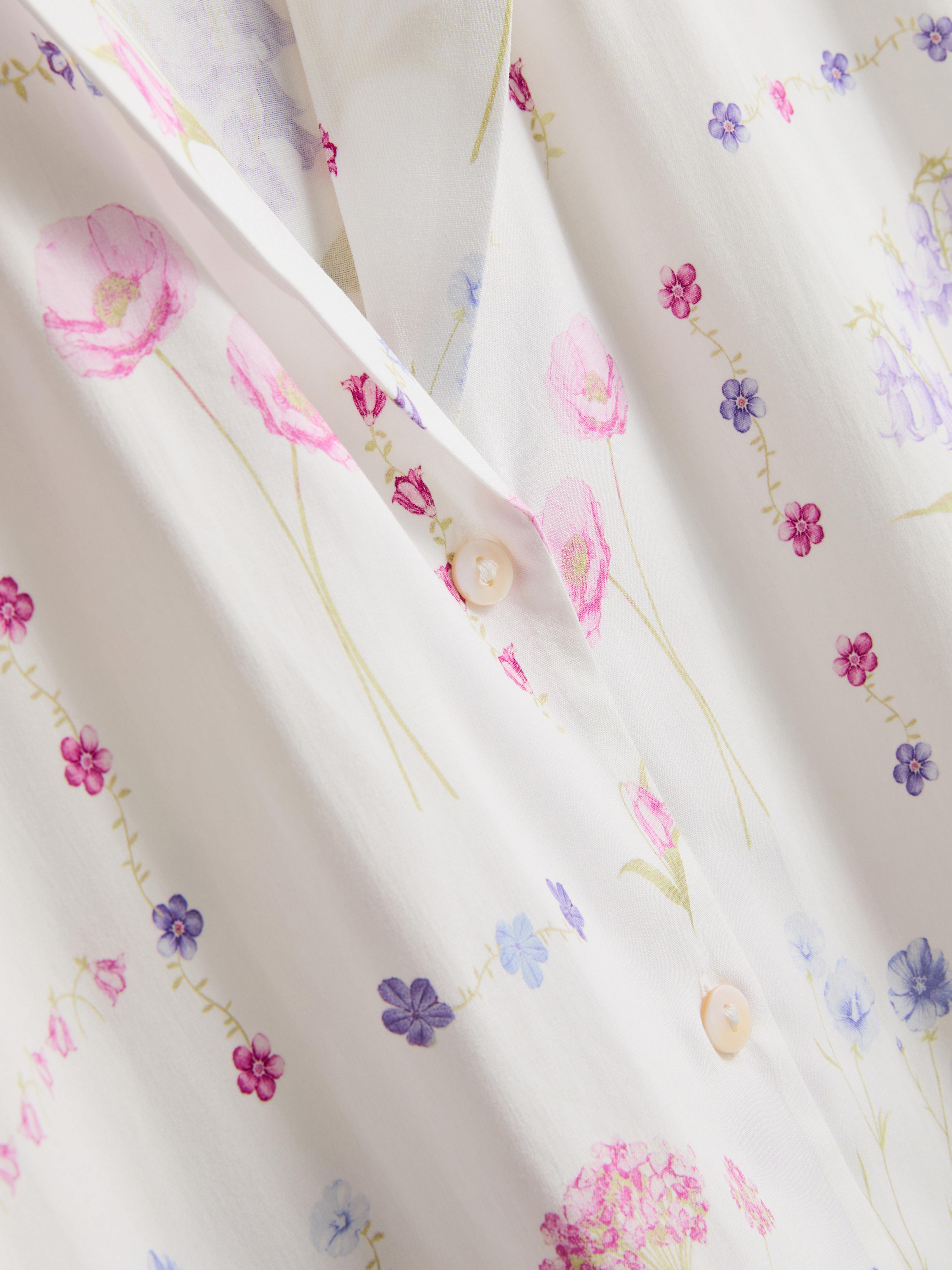 Chemise de pyjama à manches courtes et motif floral