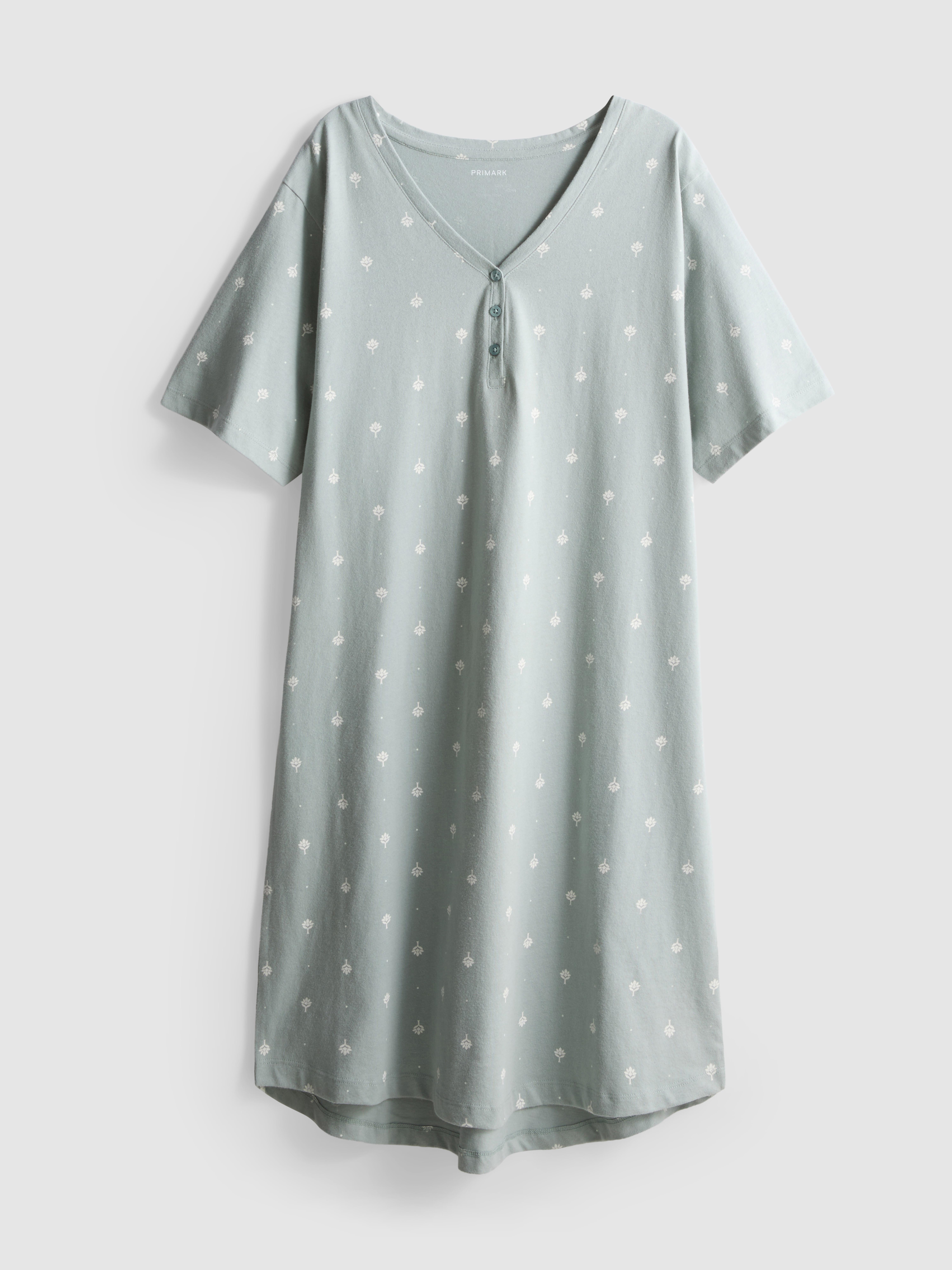 Camisa noite algodão estampada