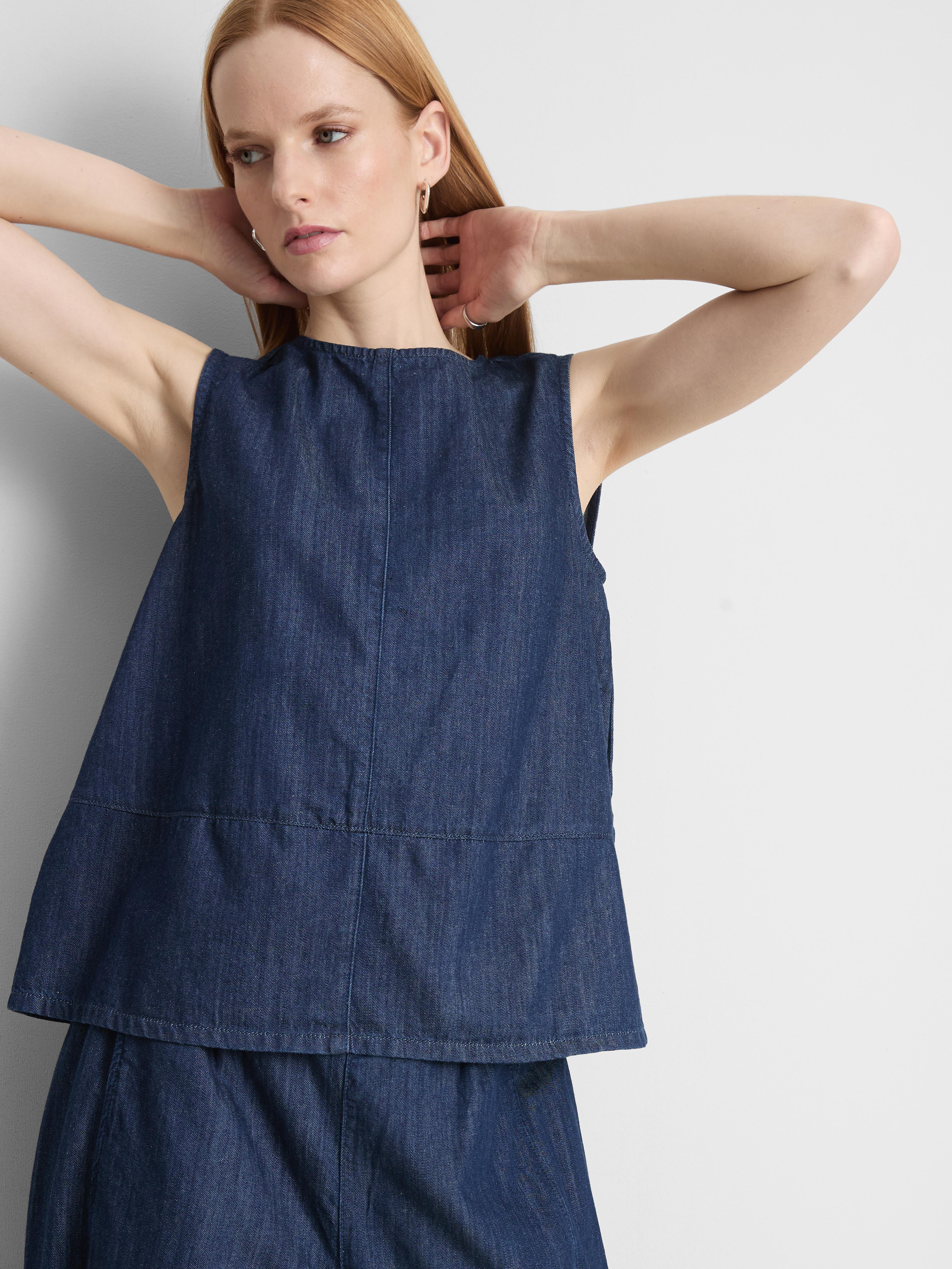 The Edit Structured Denim Tank Top