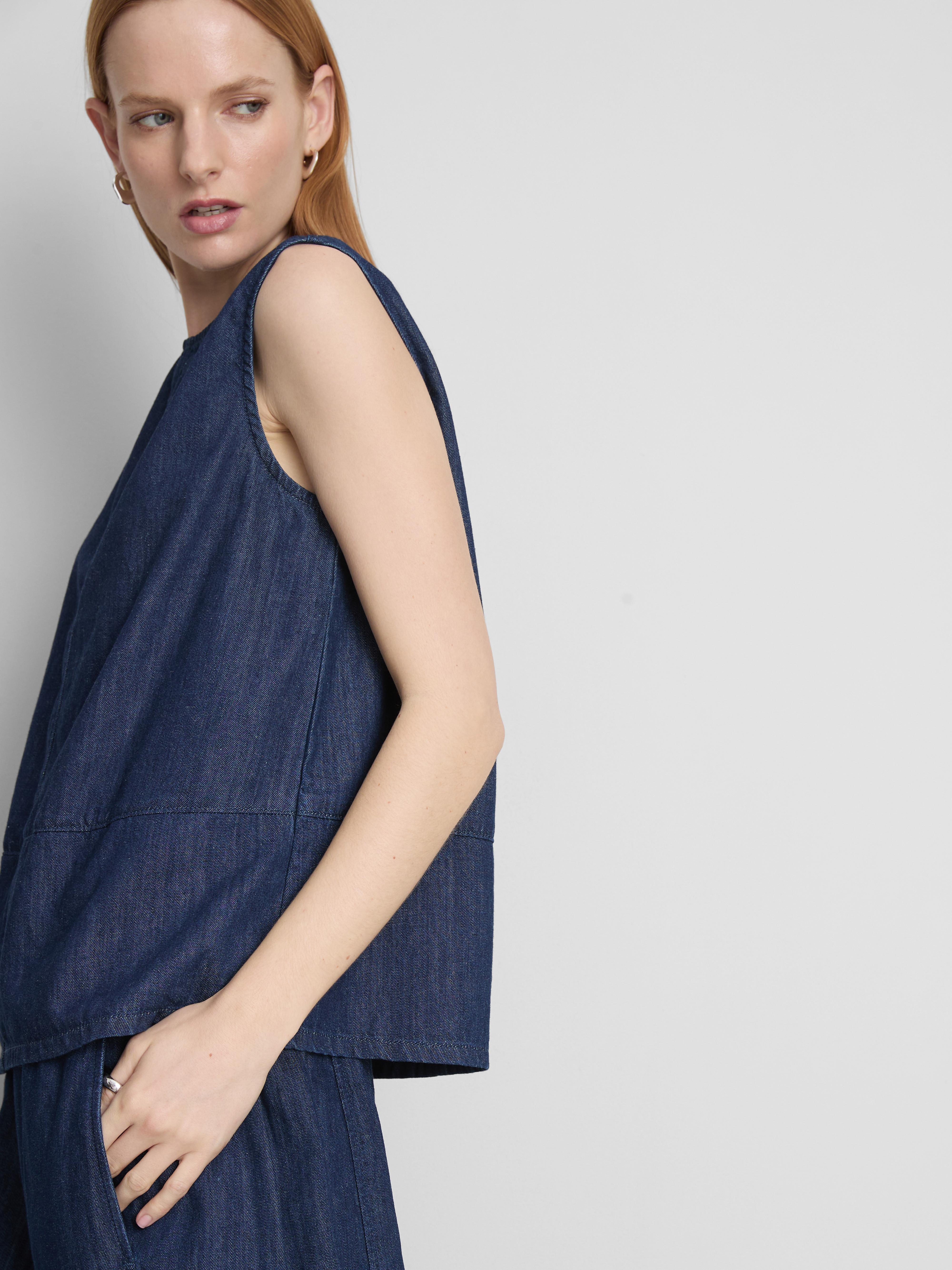The Edit Structured Denim Tank Top