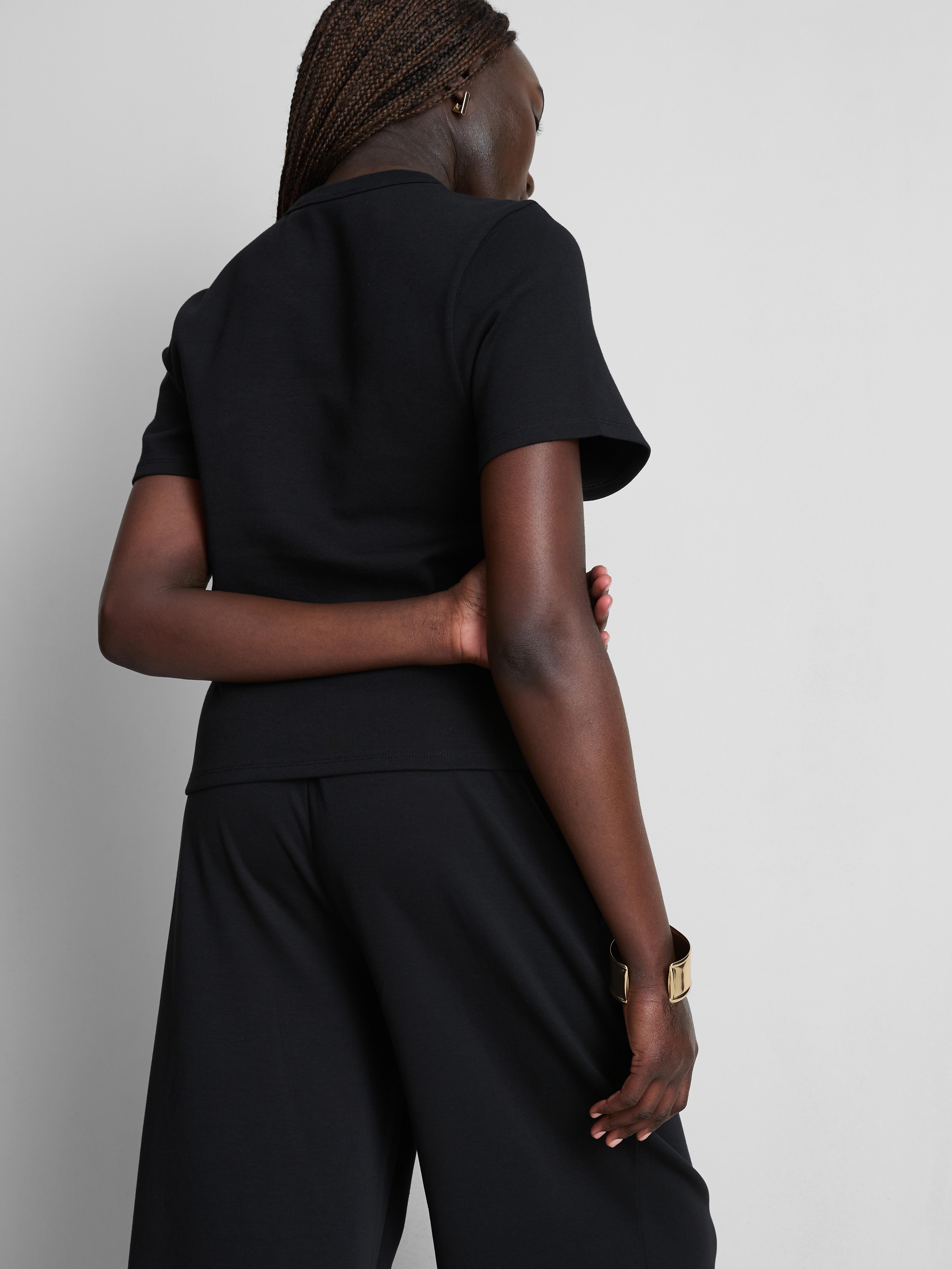 T-shirt droit en coton majoritaire à surpiqûres