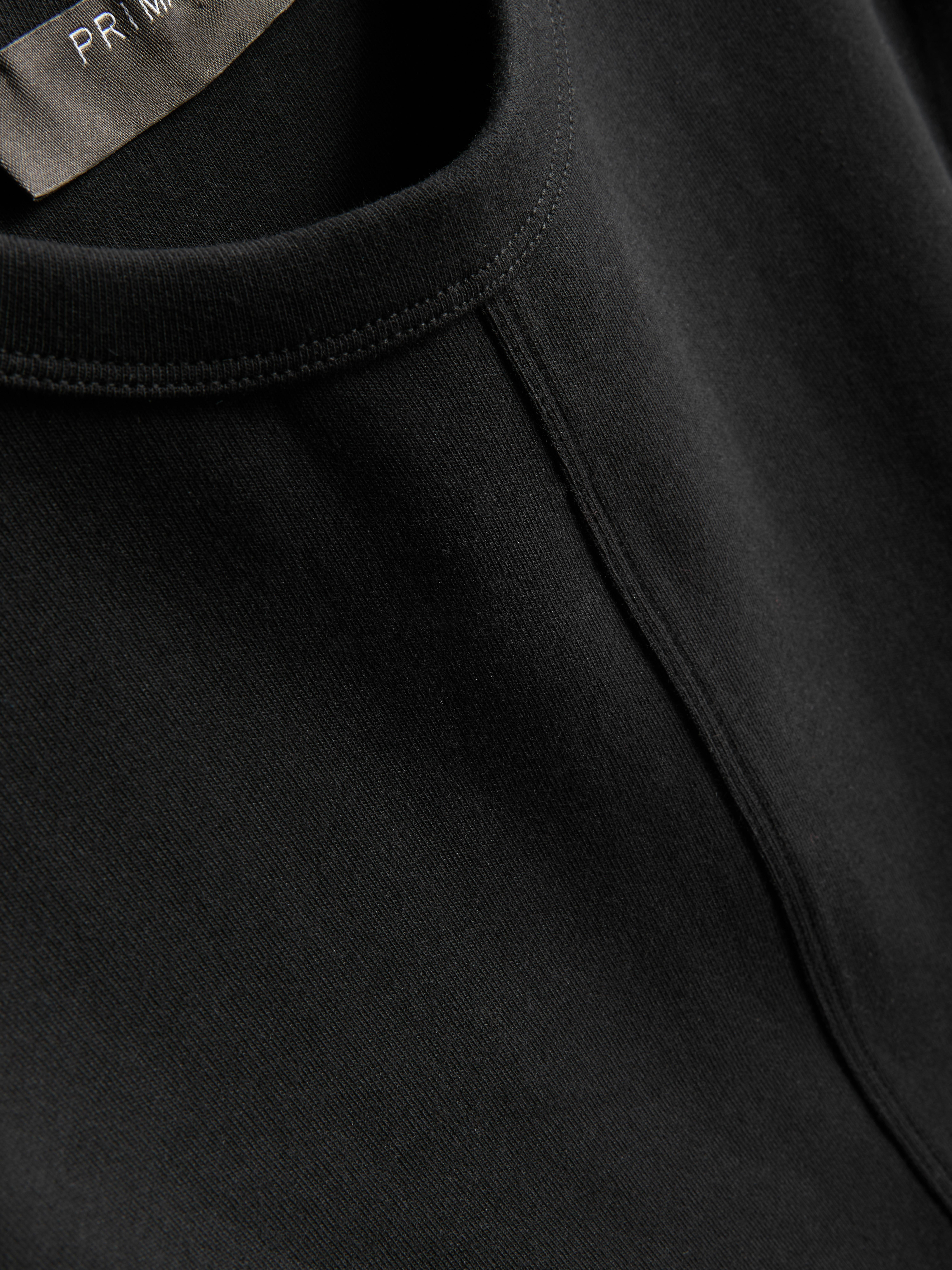 T-shirt droit en coton majoritaire à surpiqûres