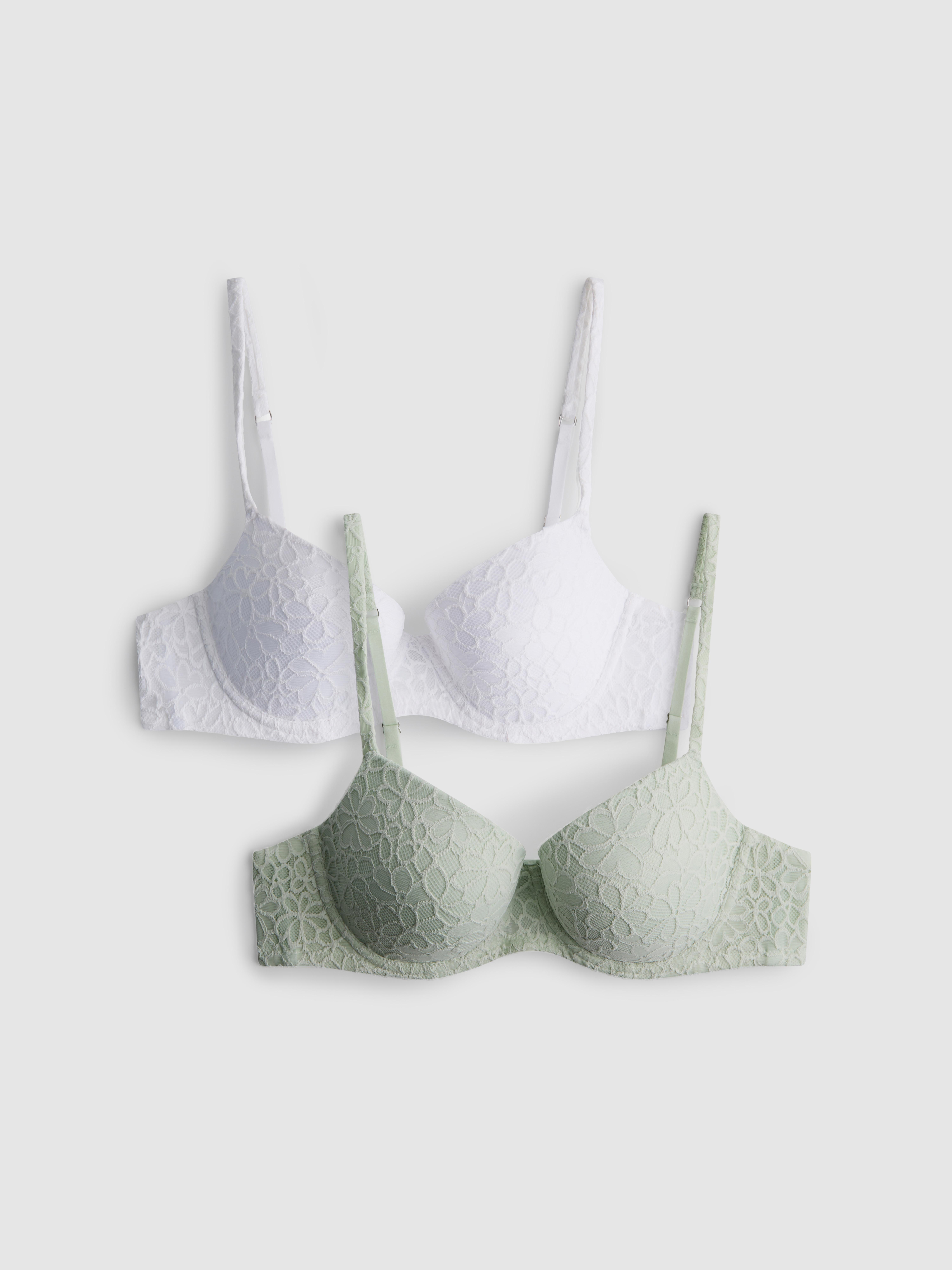 2pk A-D Flower Mesh T-Shirt Bras
