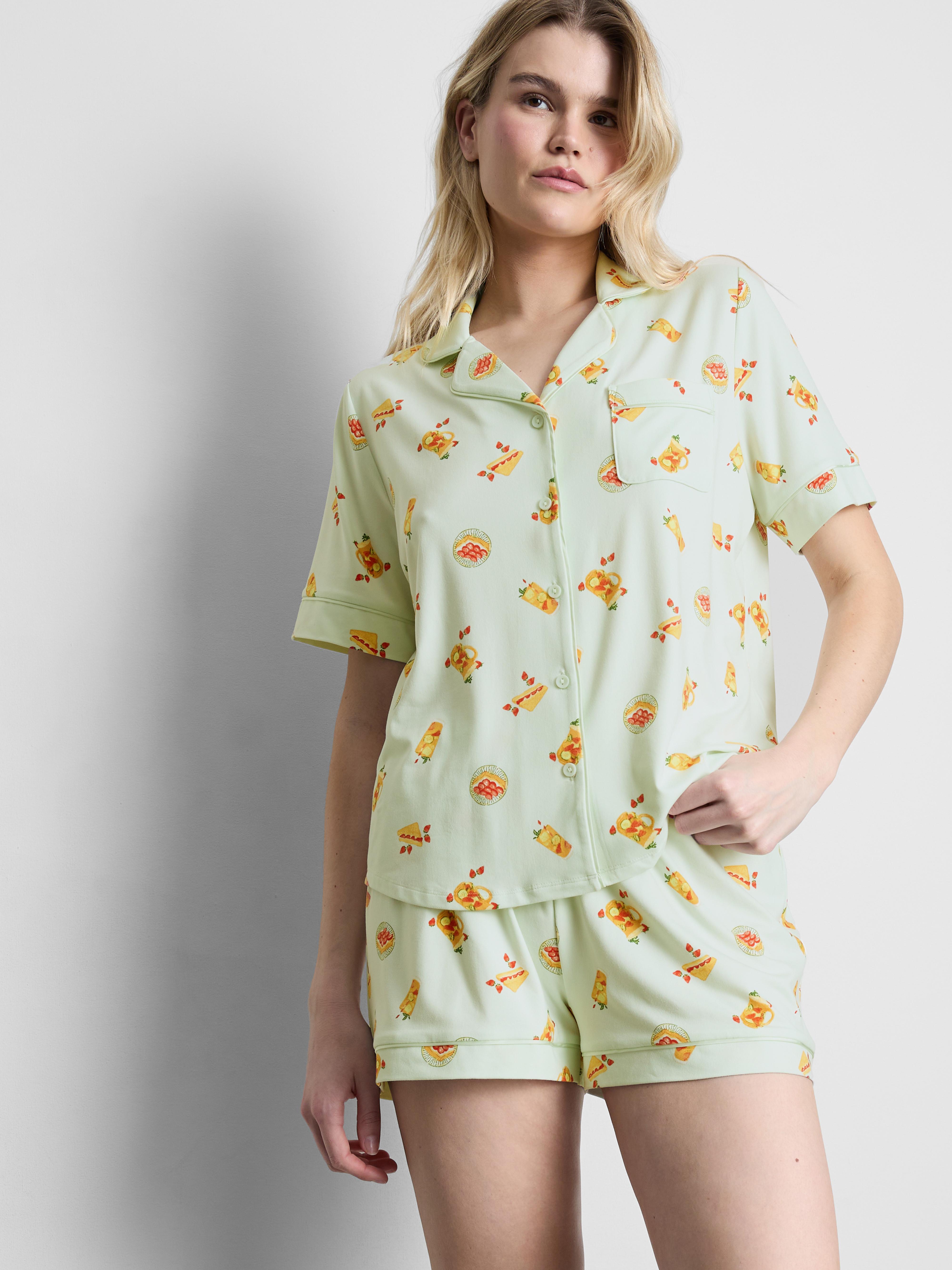 Printed Boyfriend Shorty Pajamas
