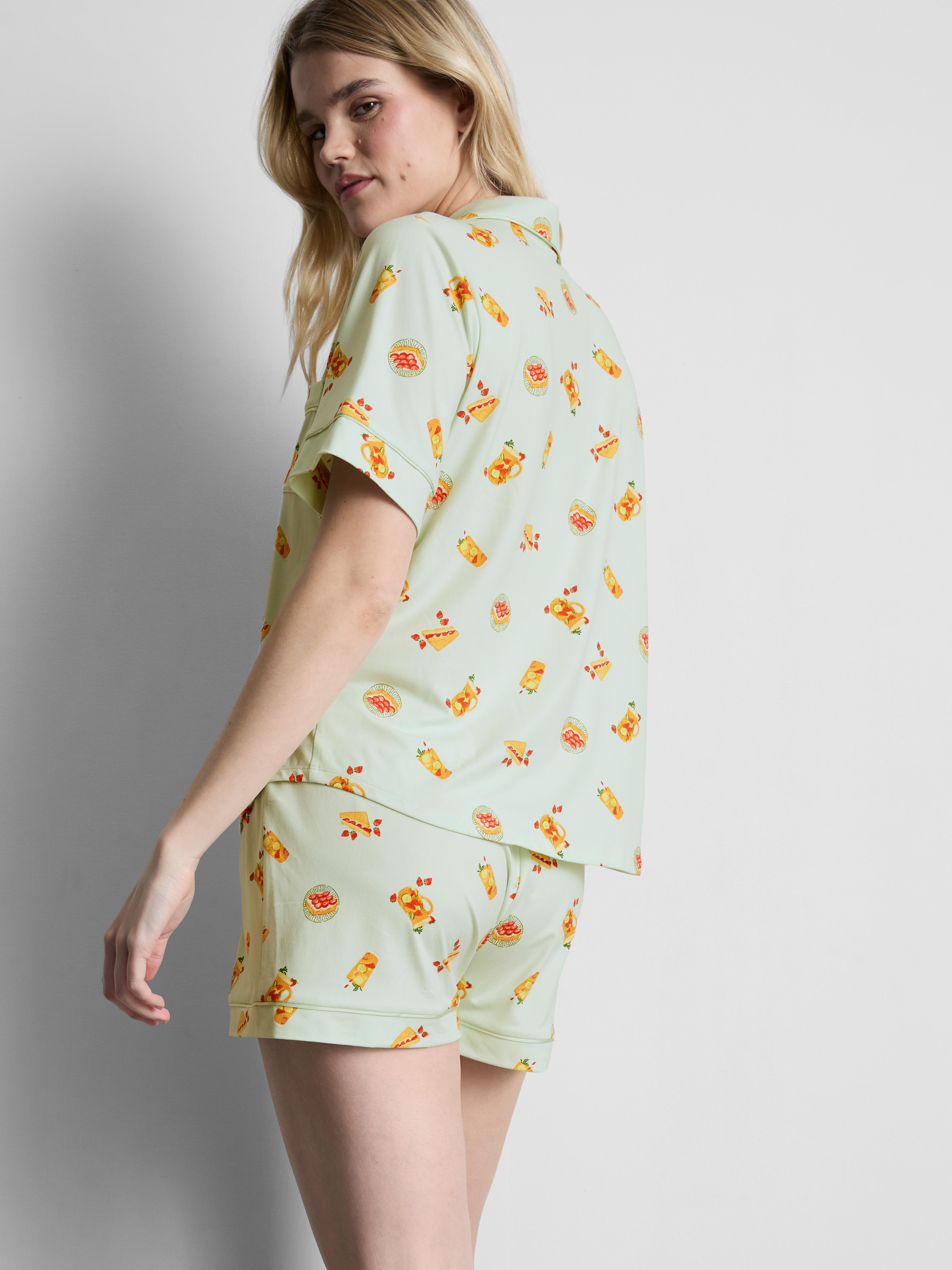 Printed Boyfriend Shorty Pajamas