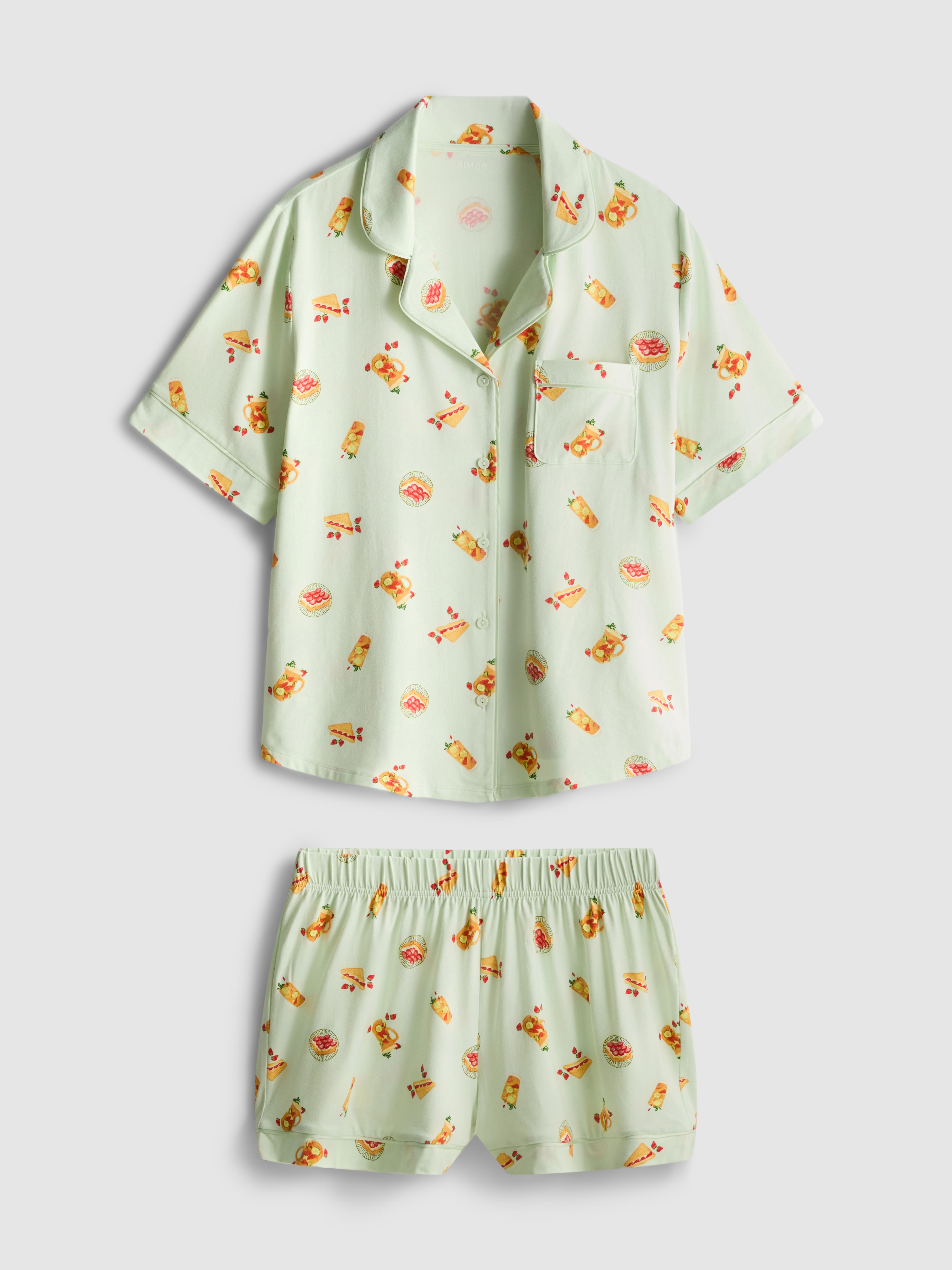 Printed Boyfriend Shorty Pajamas