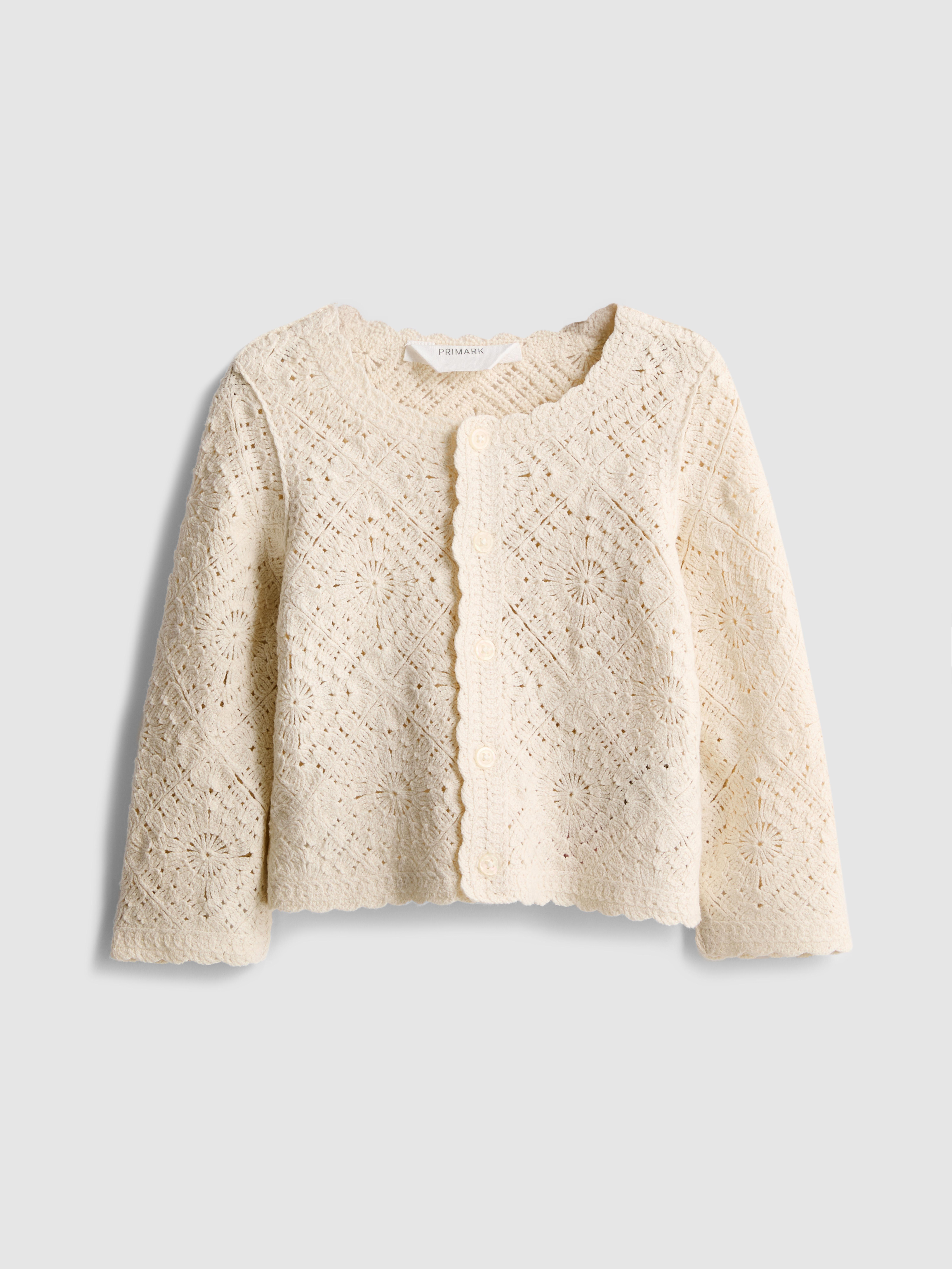 0-36 mesi | Cardigan all'uncinetto smerlato