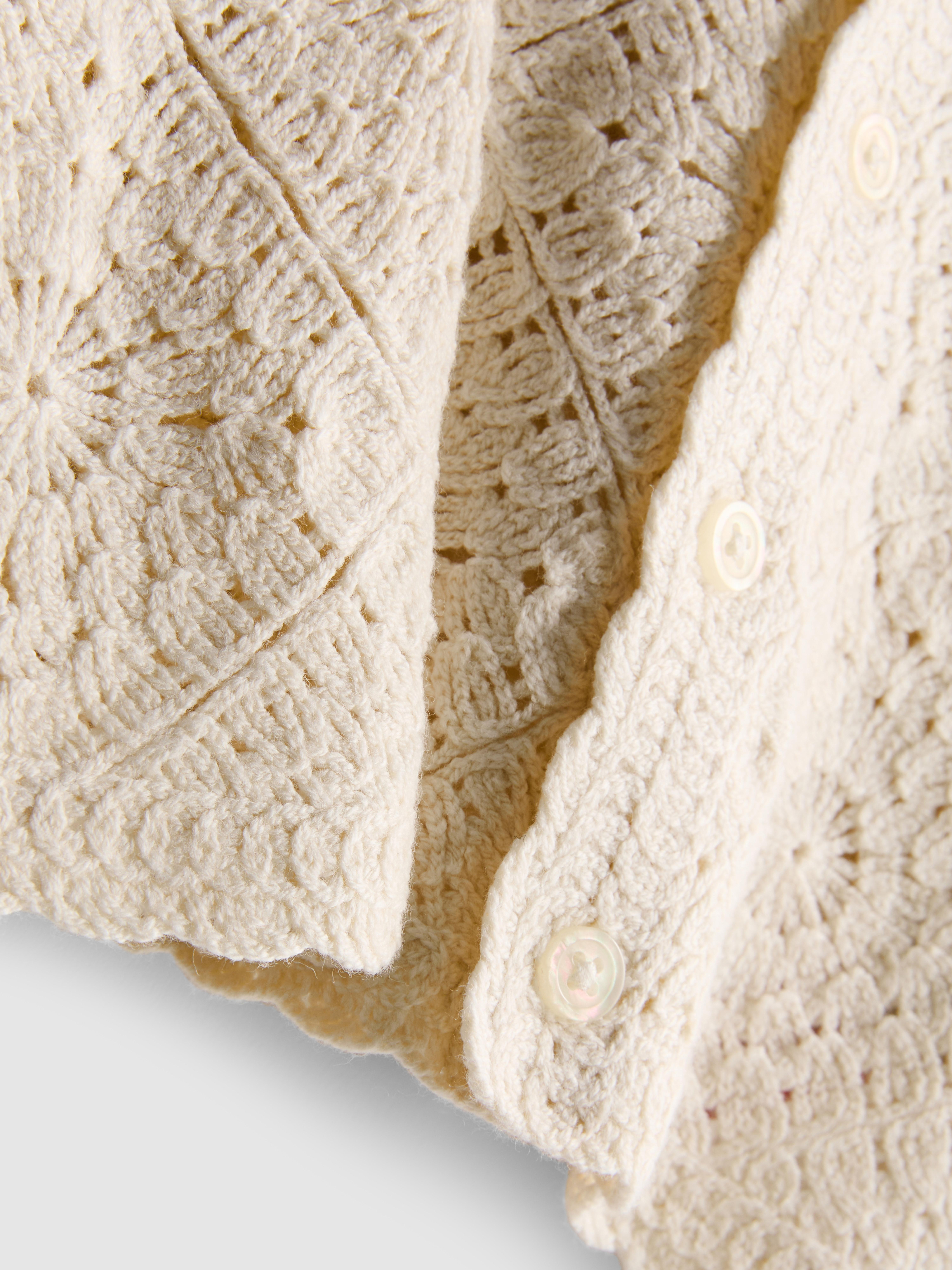 0-36mths | Crochet Scallop-Trim Cardigan