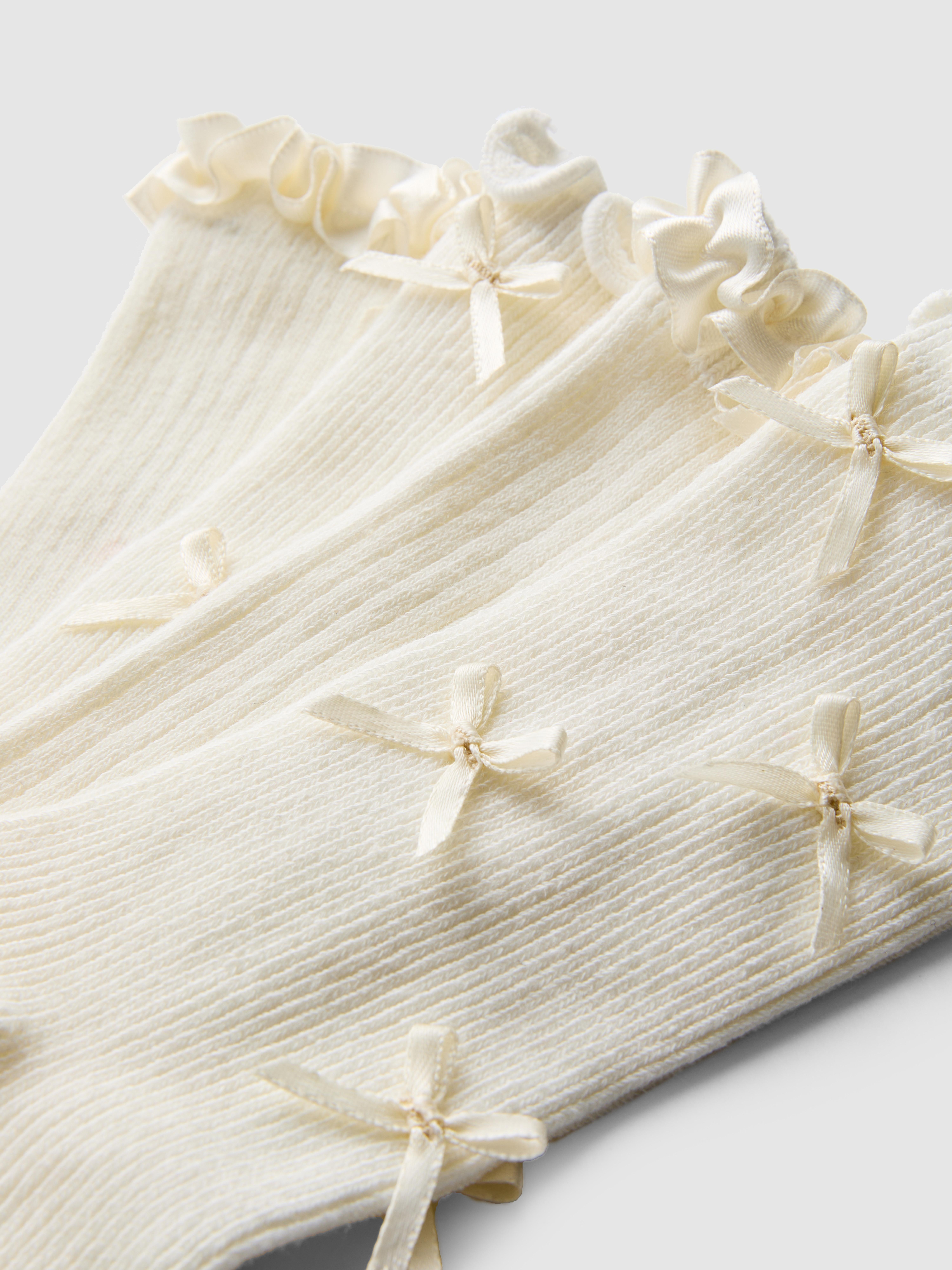 2pk Bridal Cotton-Rich Bow Crew Socks