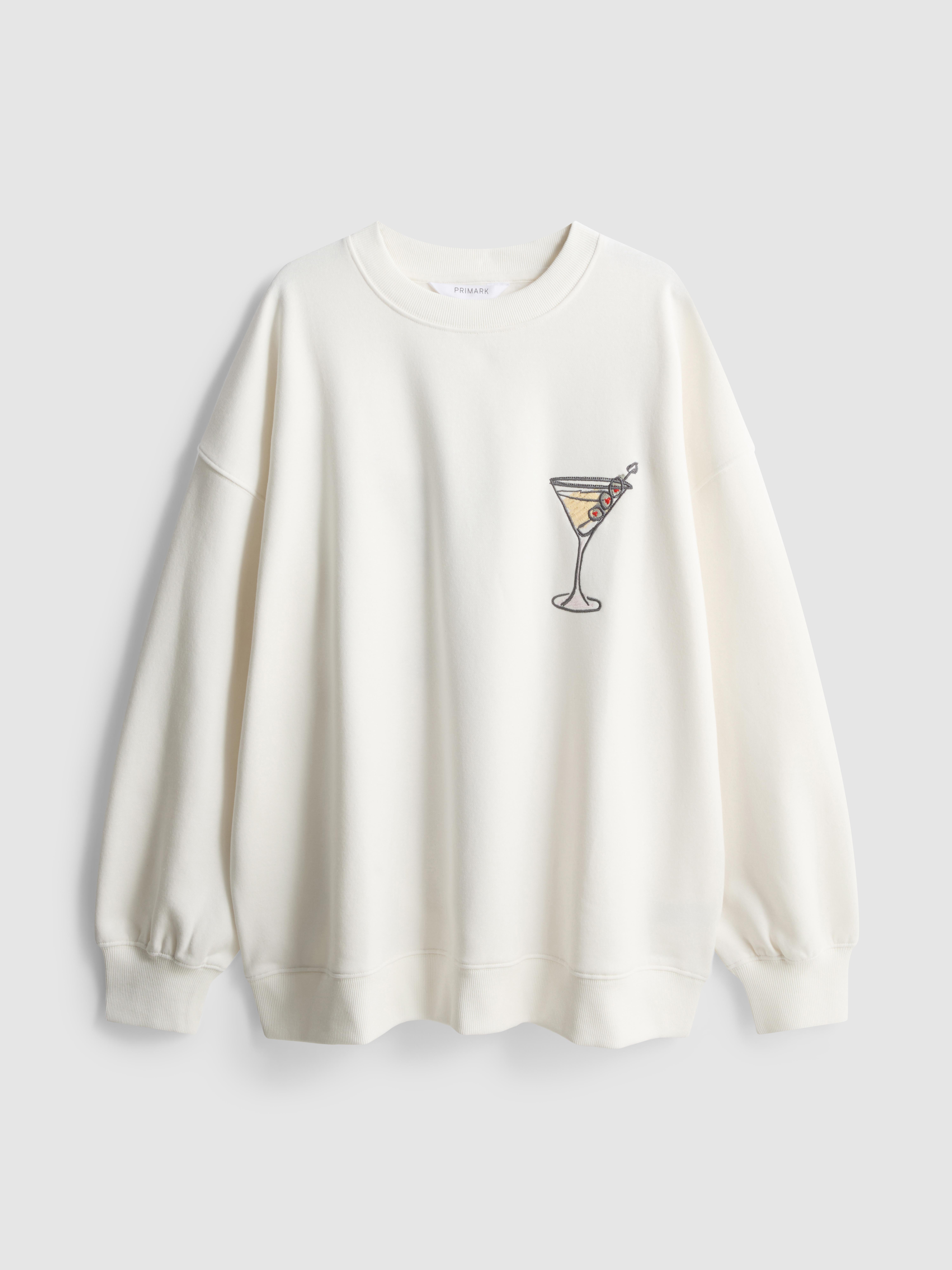 Cotton-Rich Graphic Martini Sweatshirt