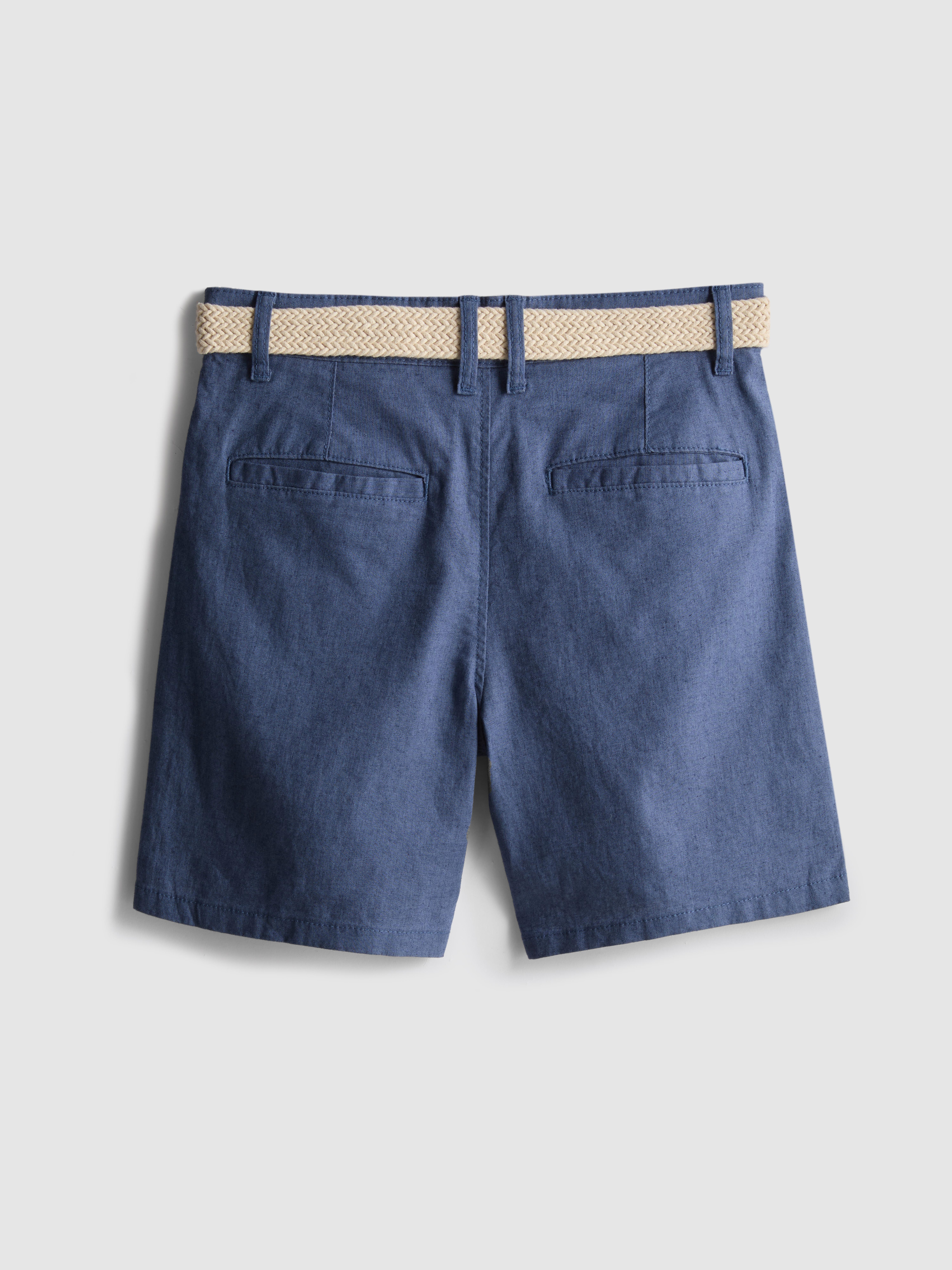 1.5-12yrs | The Edit Linen-Blend Belted Chino Shorts