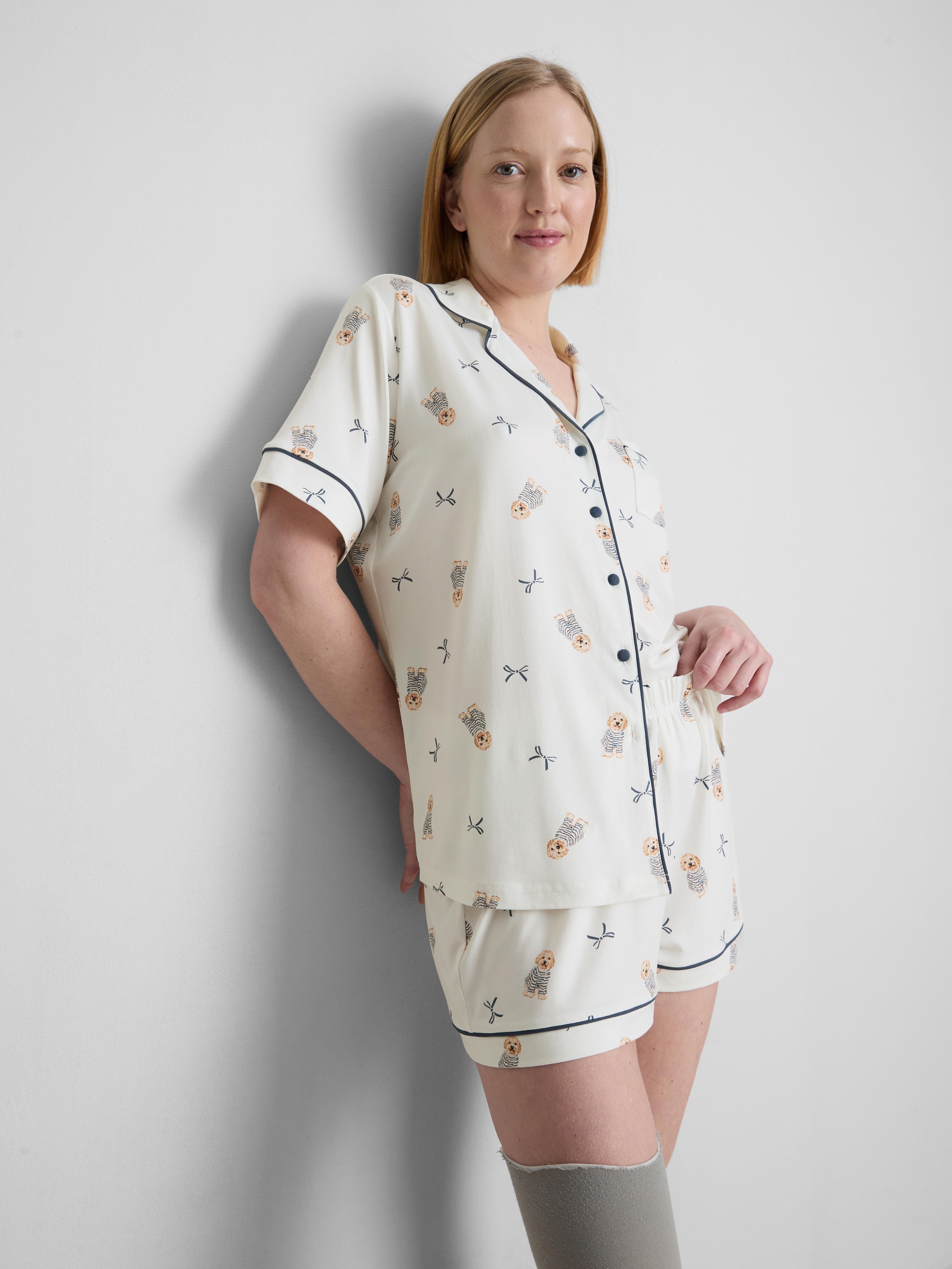 Dog Print Boyfriend Shorty Pyjamas