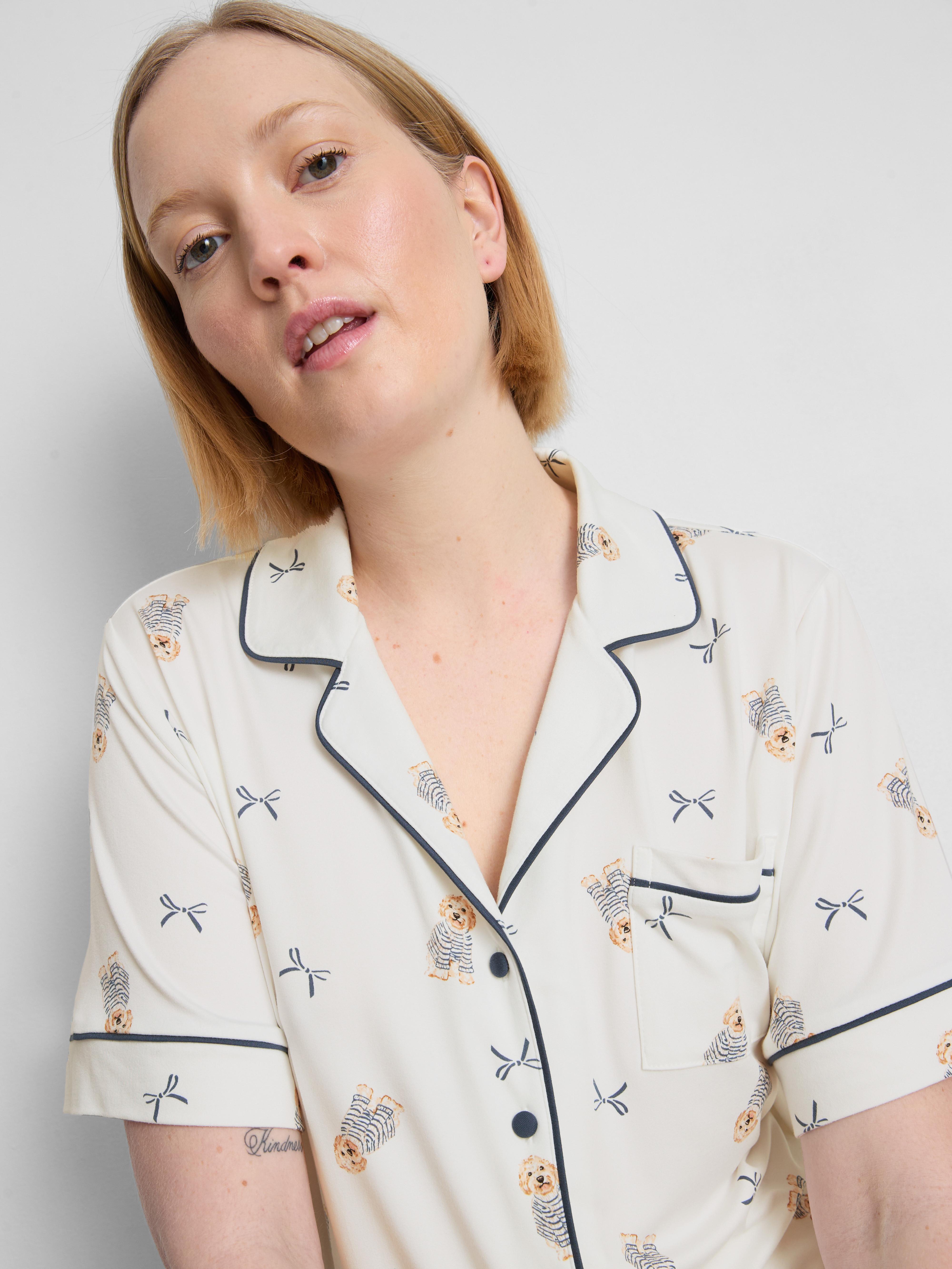 Dog Print Boyfriend Shorty Pyjamas