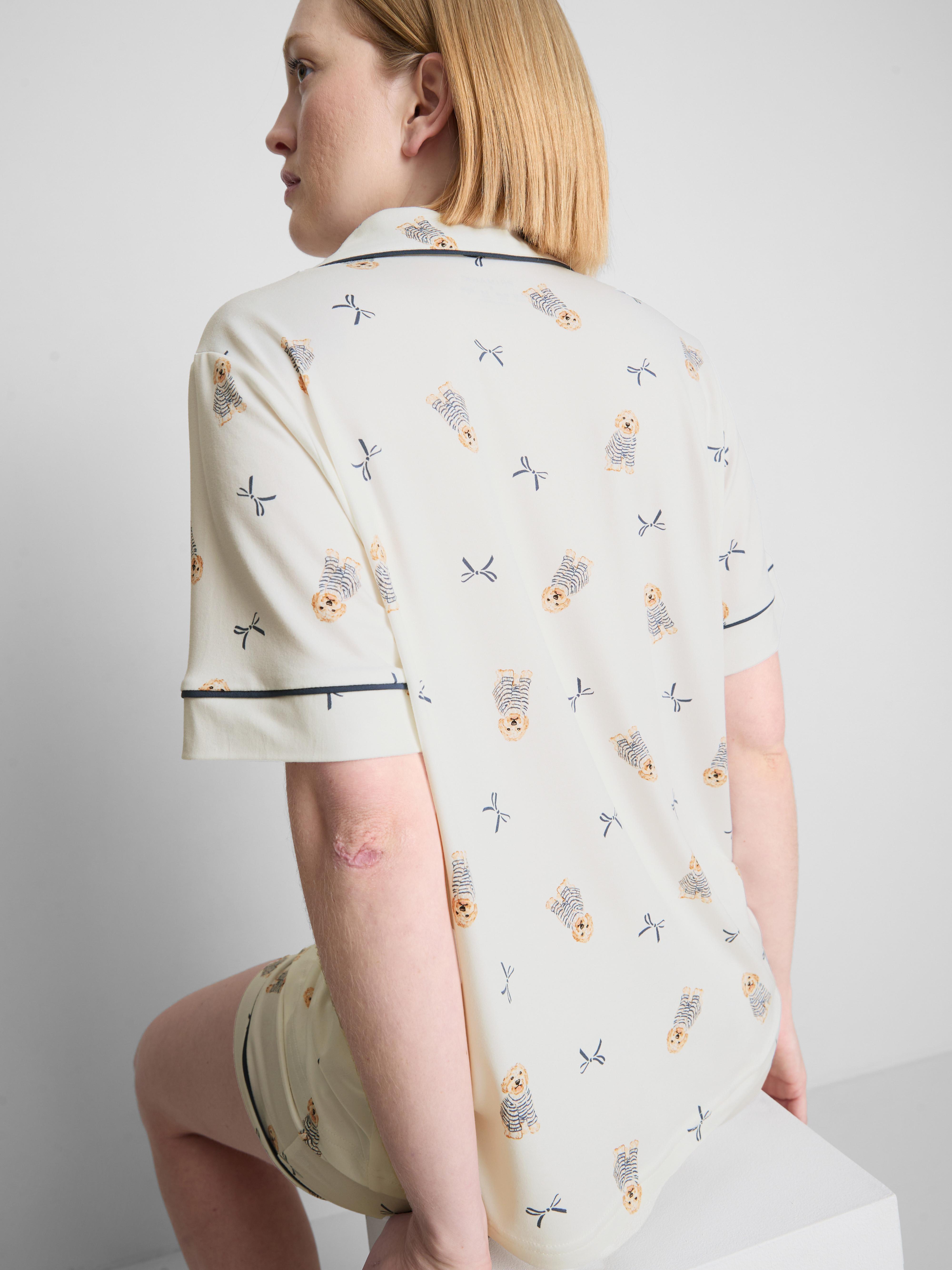 Dog Print Boyfriend Shorty Pyjamas