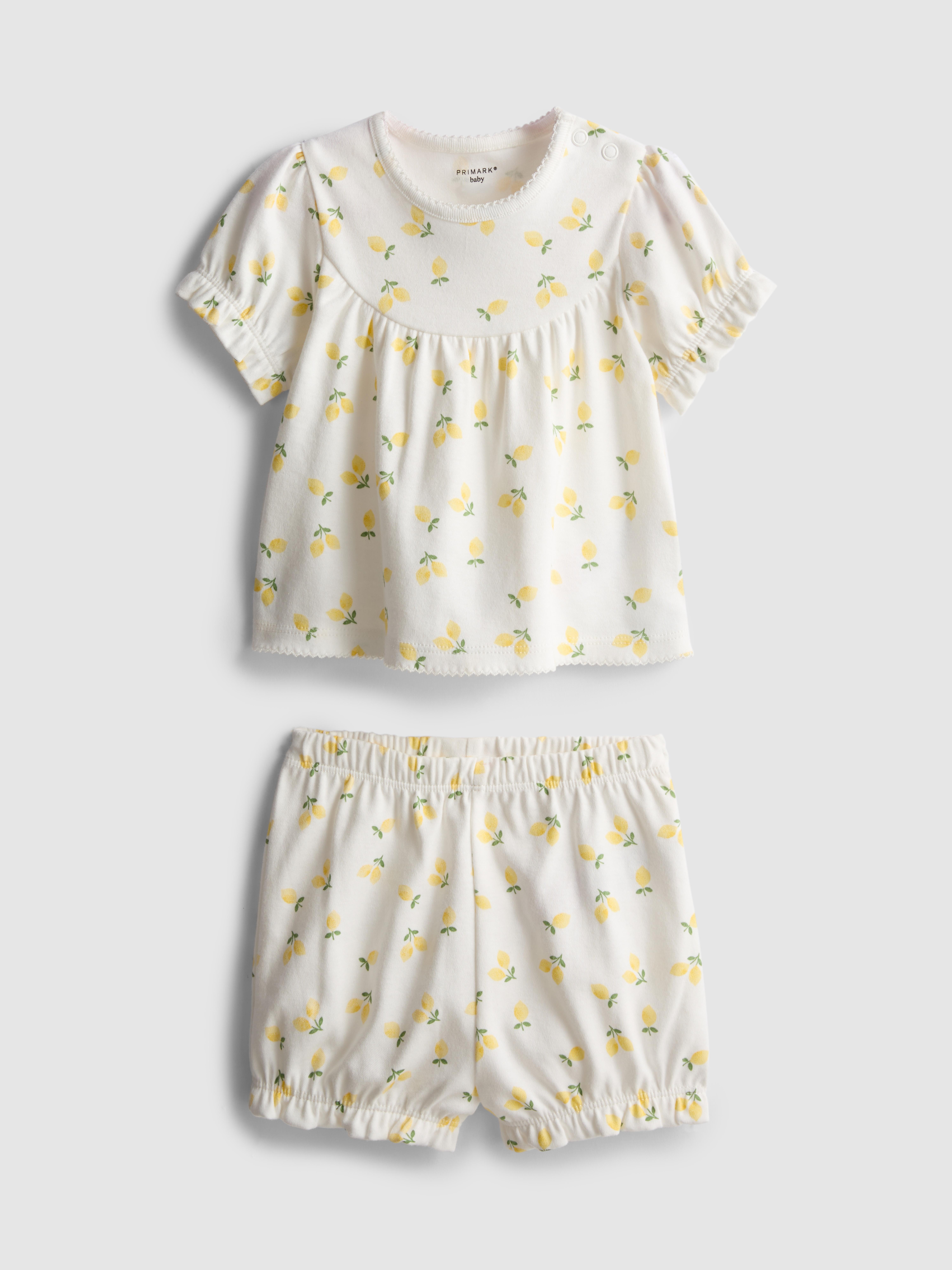 0-36 mnd | Korte pyjama met citroenenprint