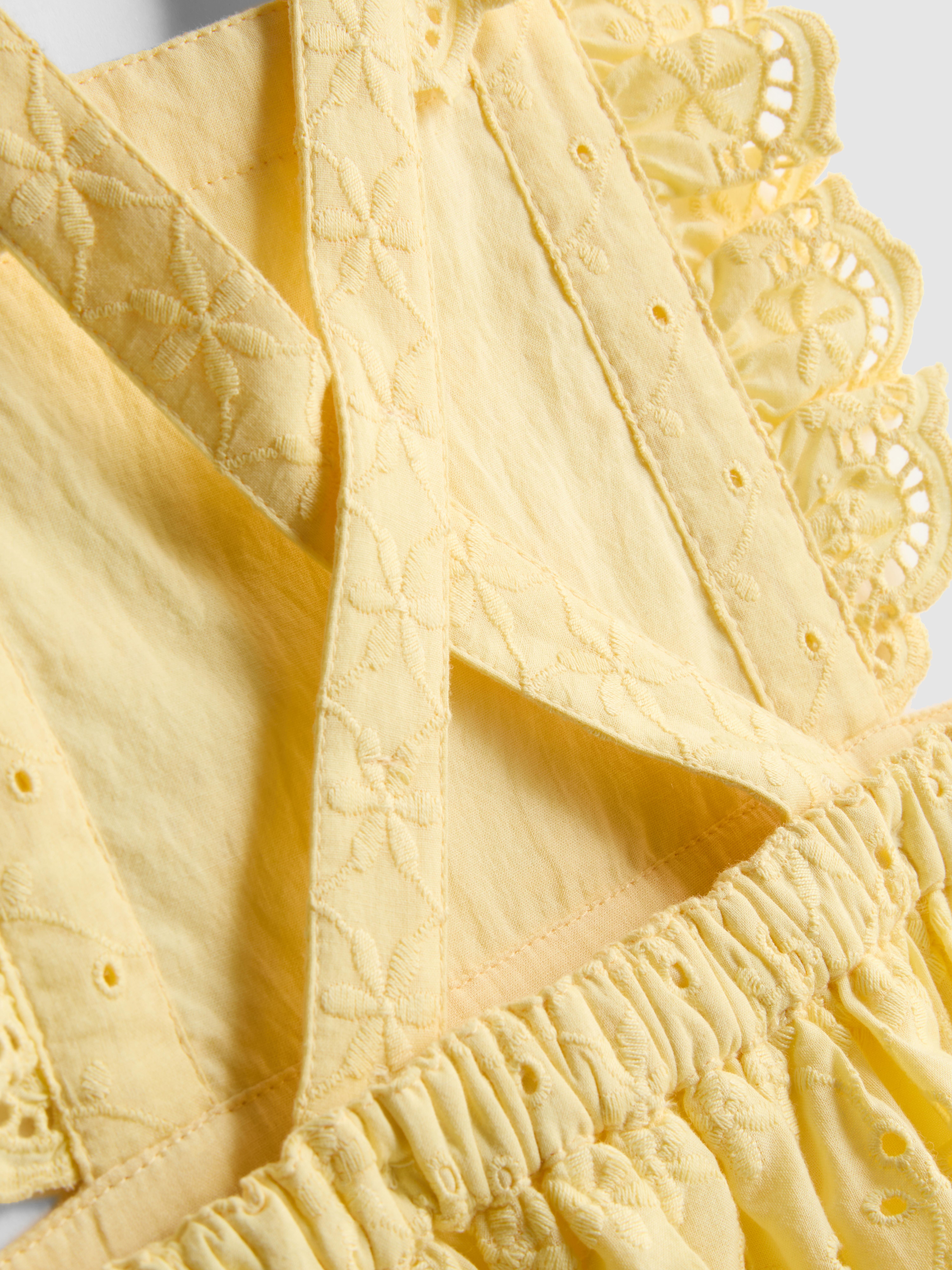 Baby Girls Yellow 0-36mths | Broderie Overall Dress | Primark
