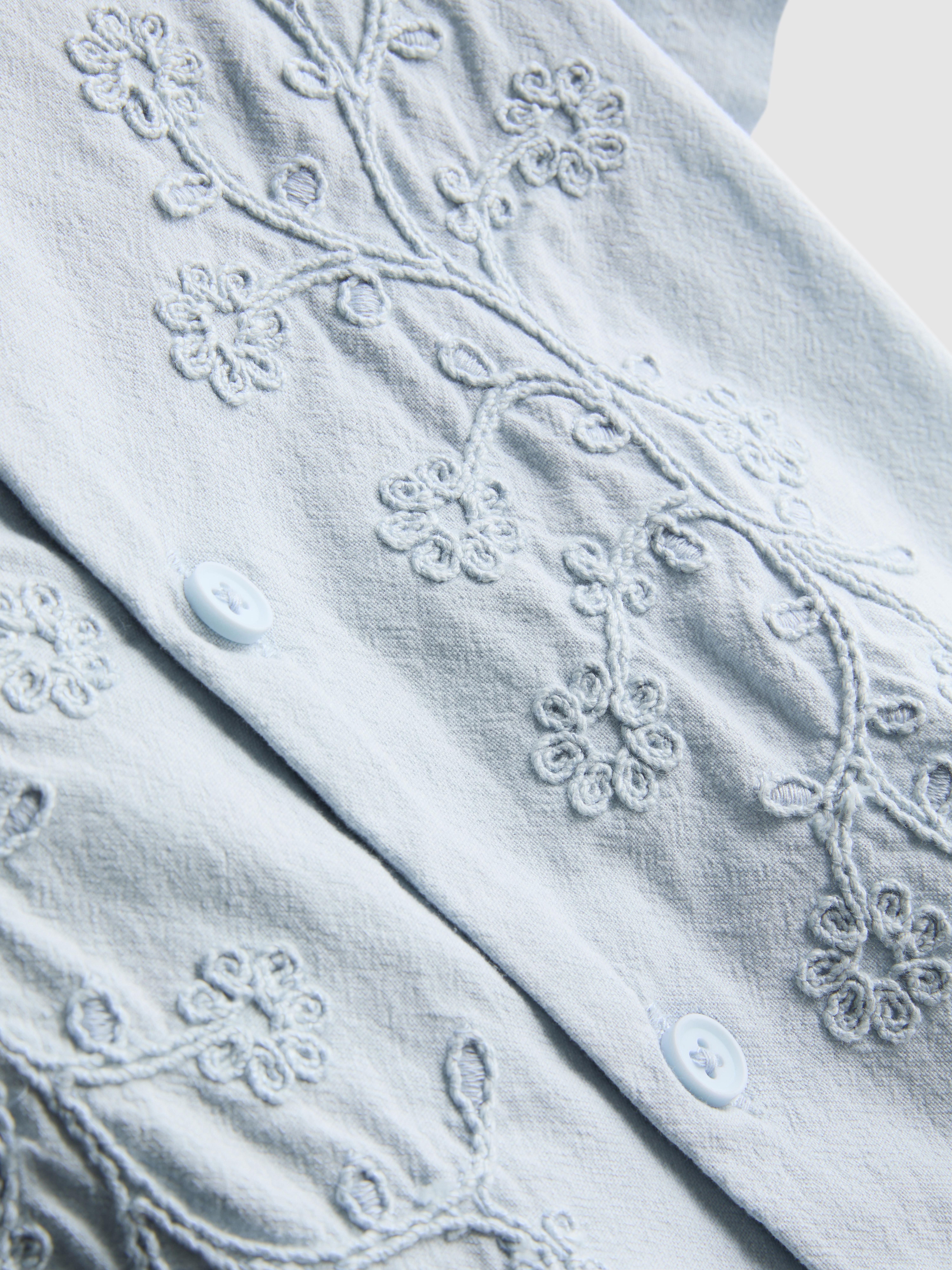 1.5-12yrs | The Edit Cotton Floral Embroidered Shirt