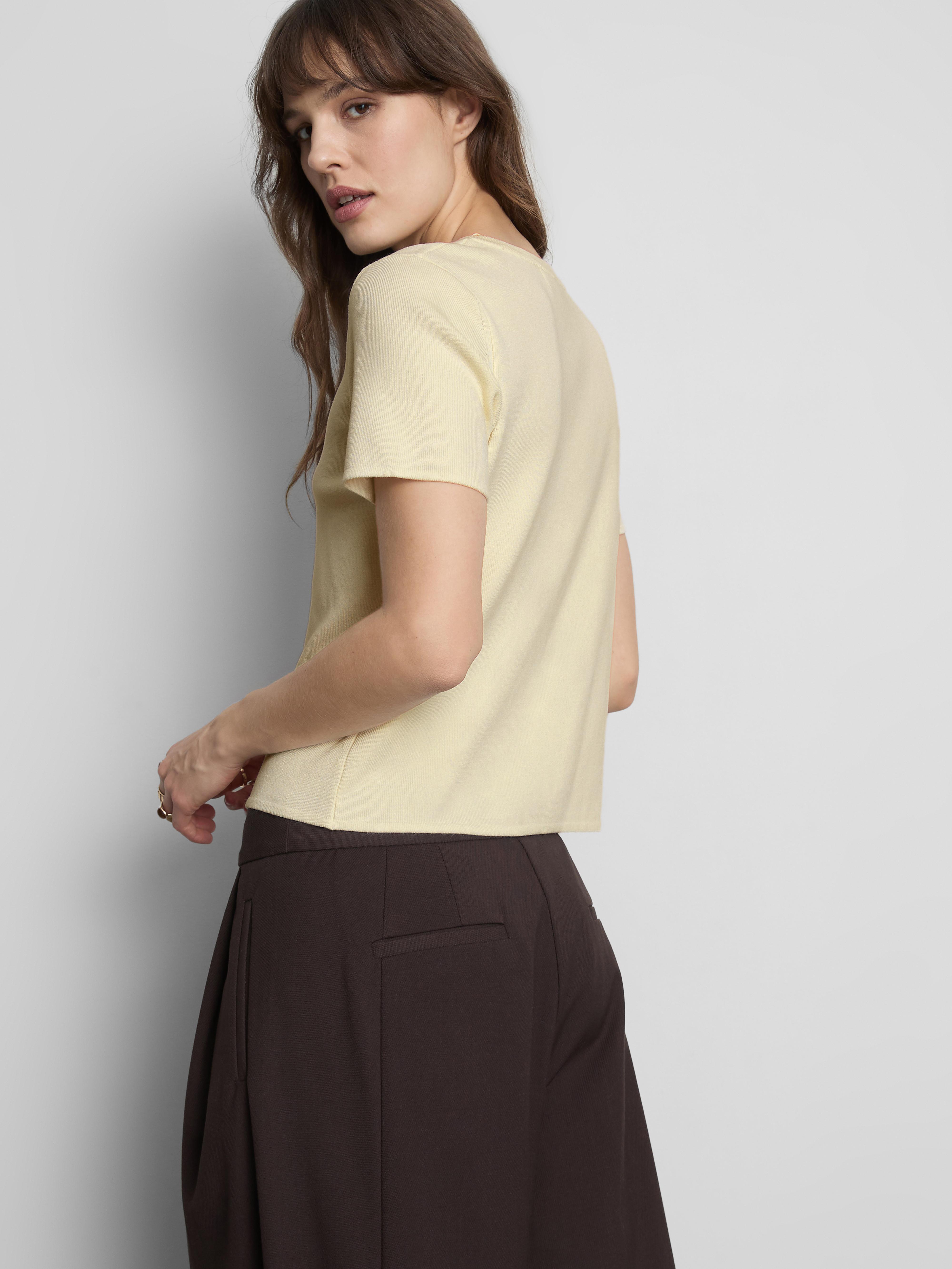 Women's Ivory Short Sleeve Cardigan