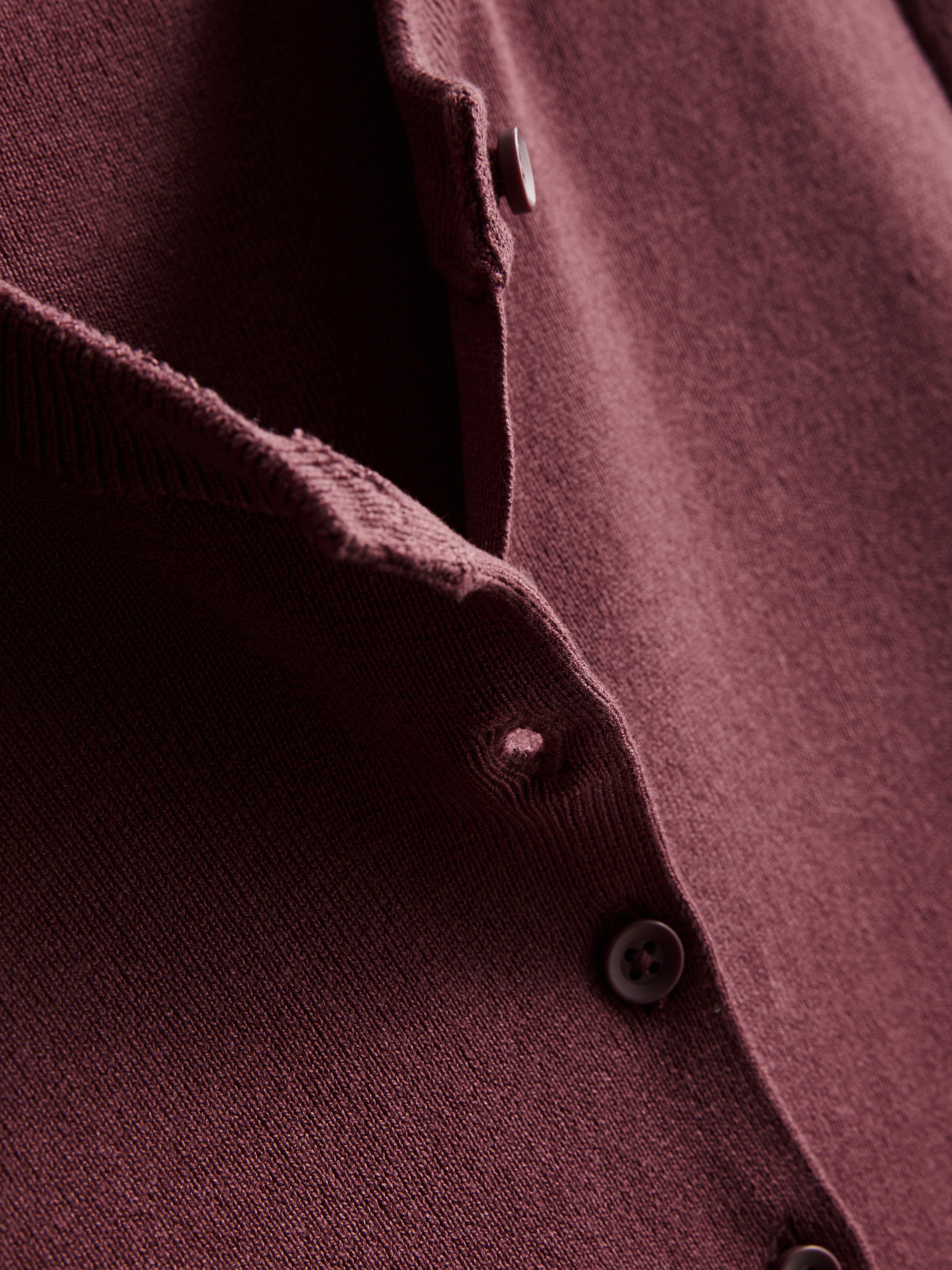 Women's Maroon Short Sleeve Cardigan