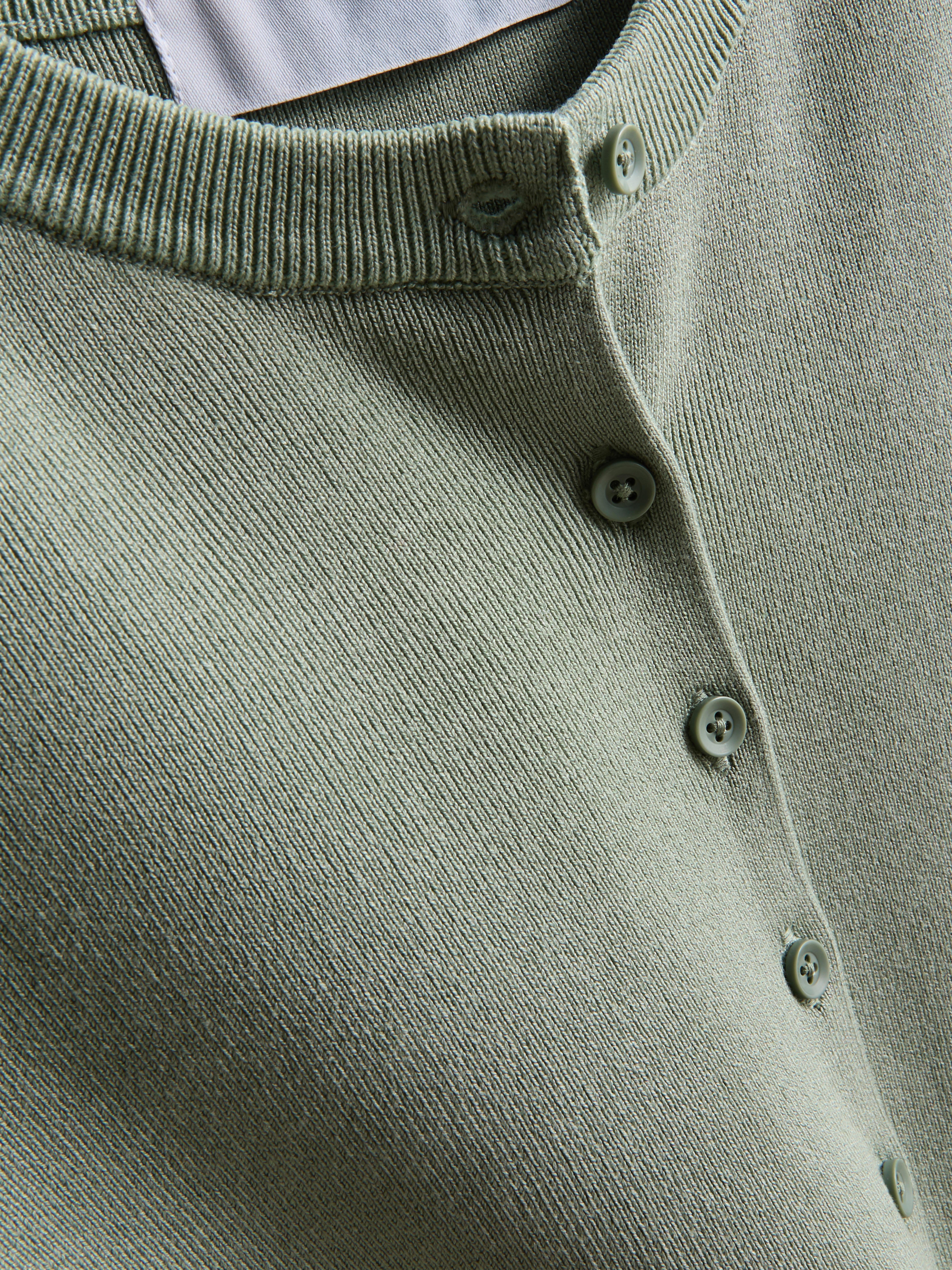 Women's Green Short Sleeve Cardigan