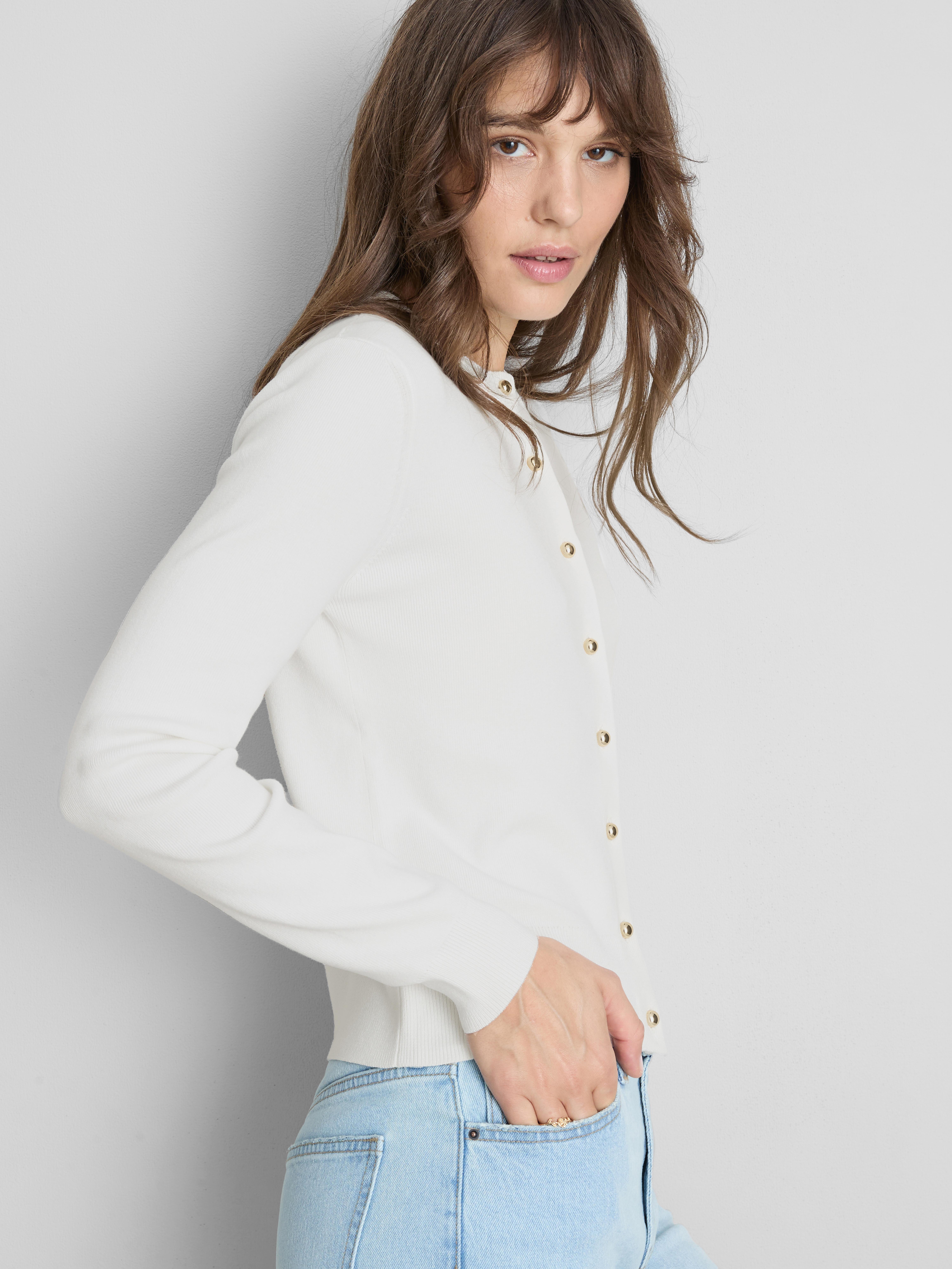 Vest met metallic knopen