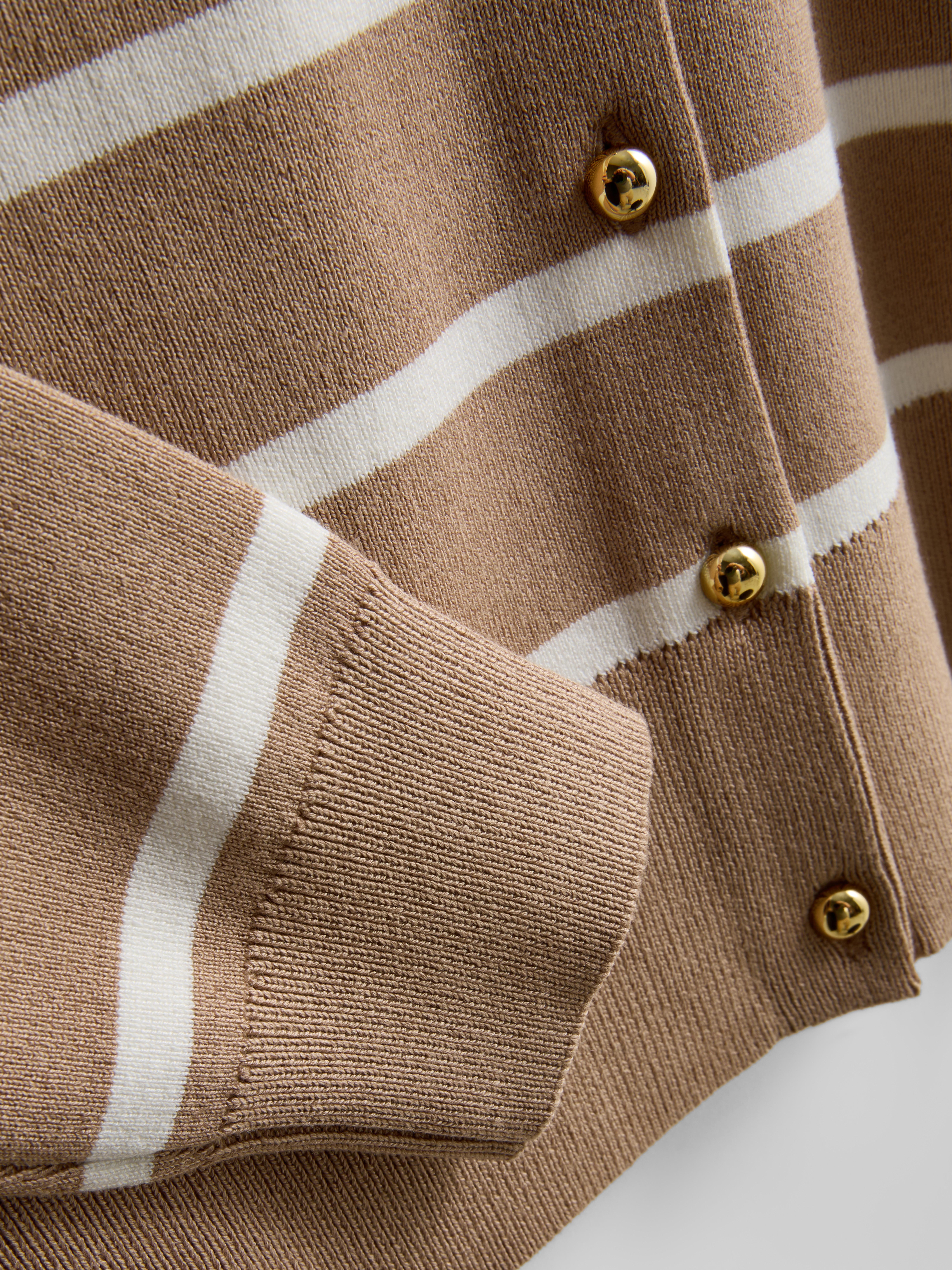 Women's Mocha Metallic Button Cardigan