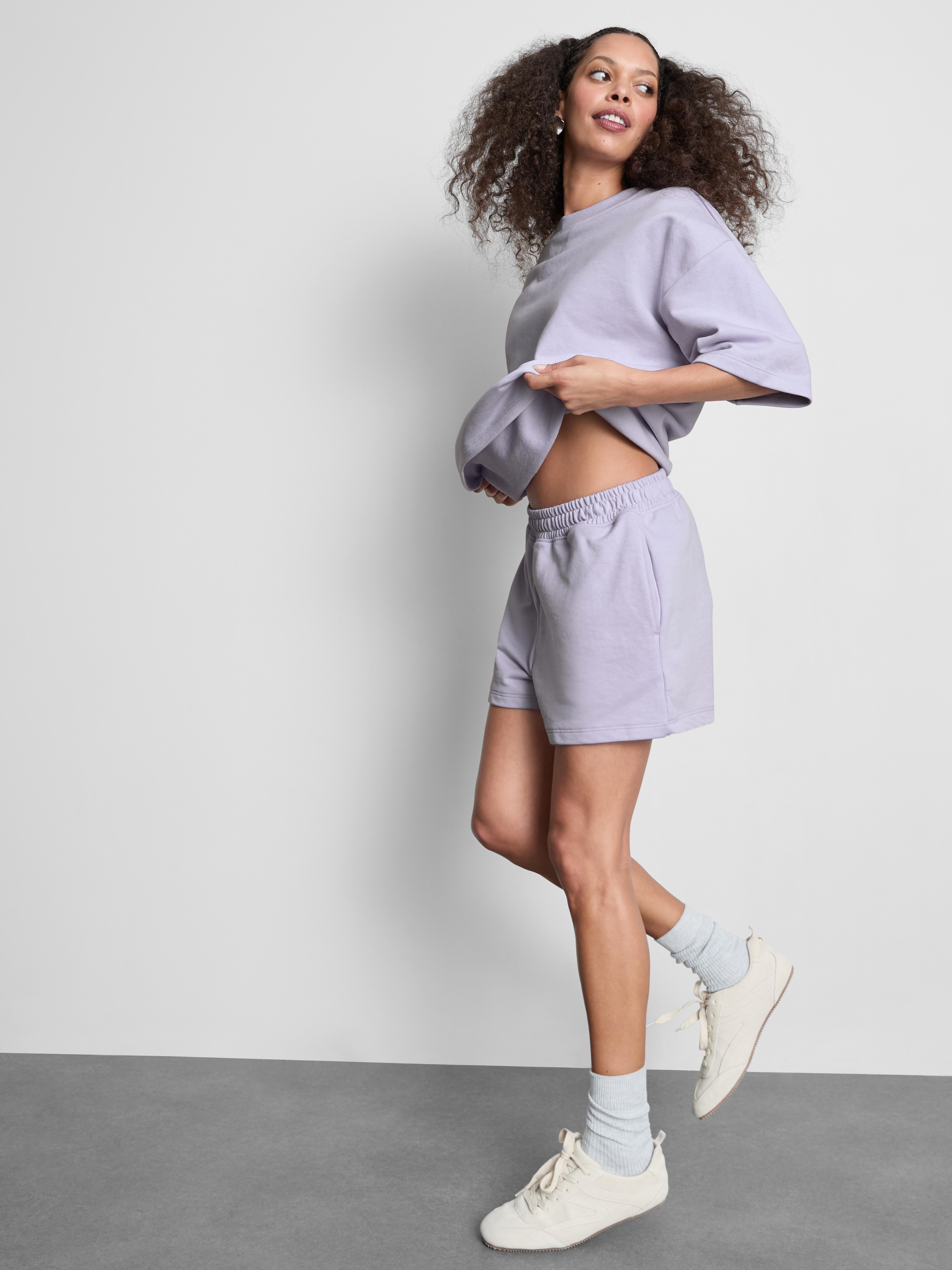 Cotton Rich Relaxed Airport Shorts Lilac