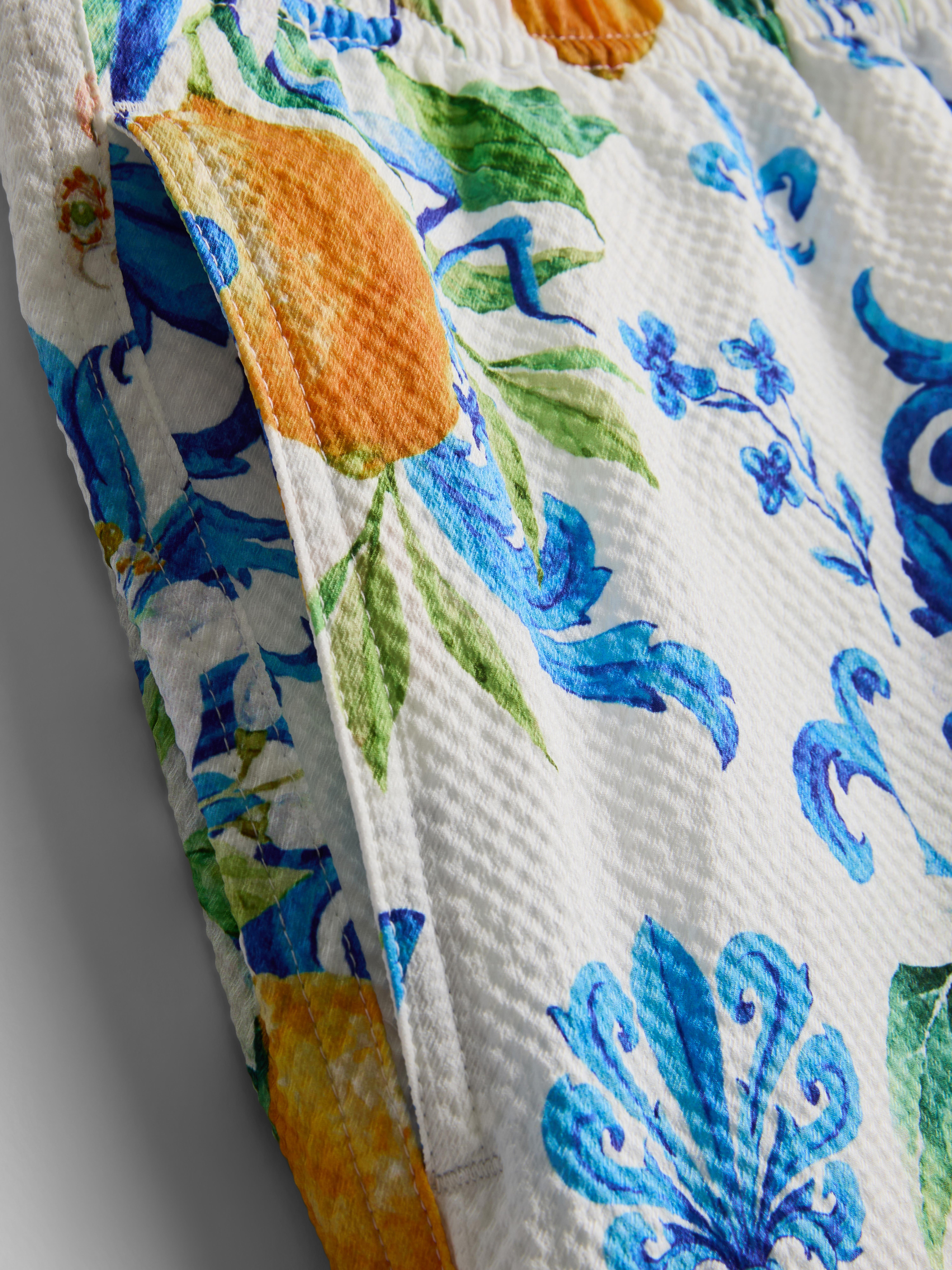 Orange Textured Swimming Shorts