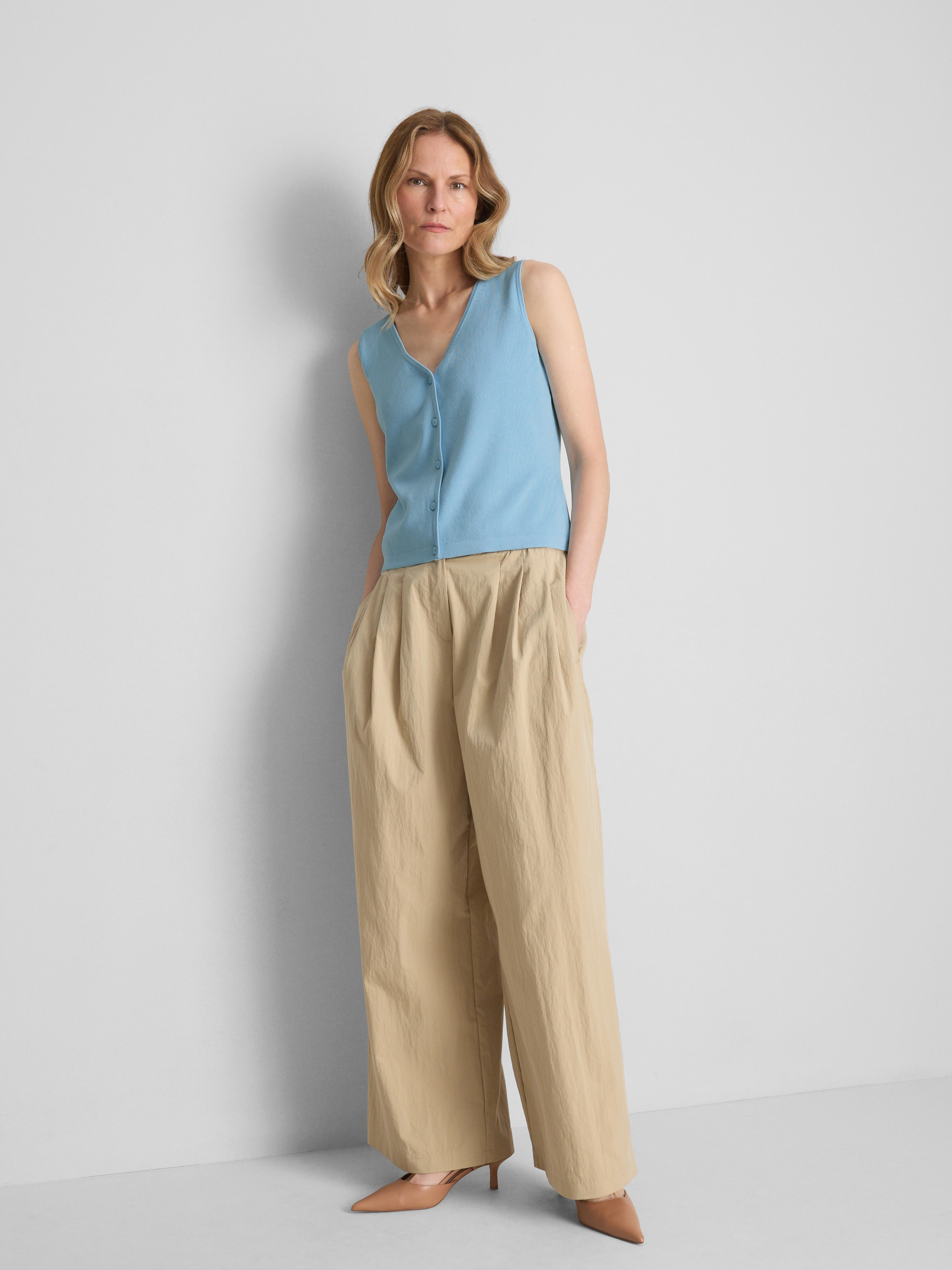 Compact Knit Waistcoat Light Blue