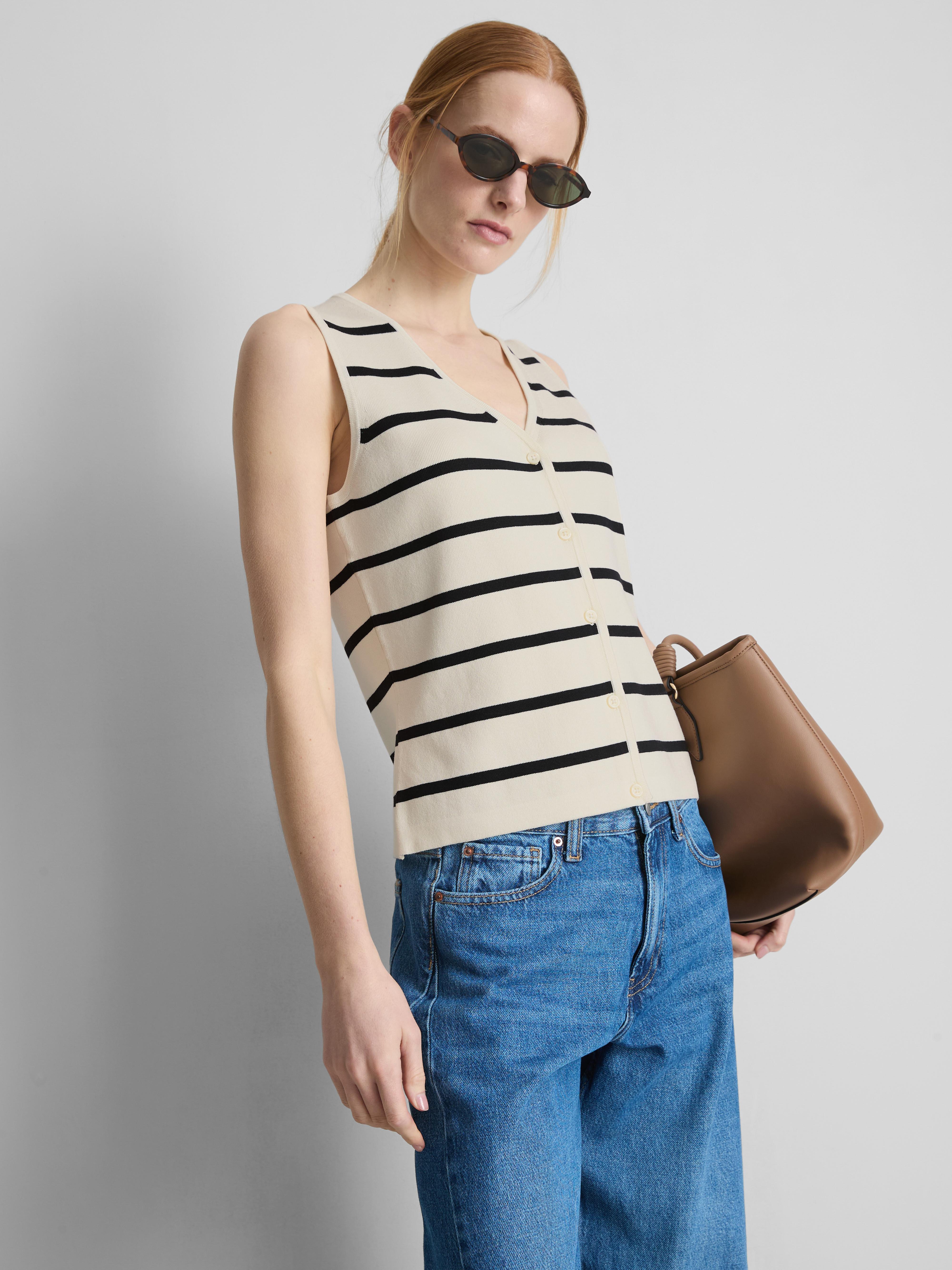 Vestă din tricot Alb/Negru