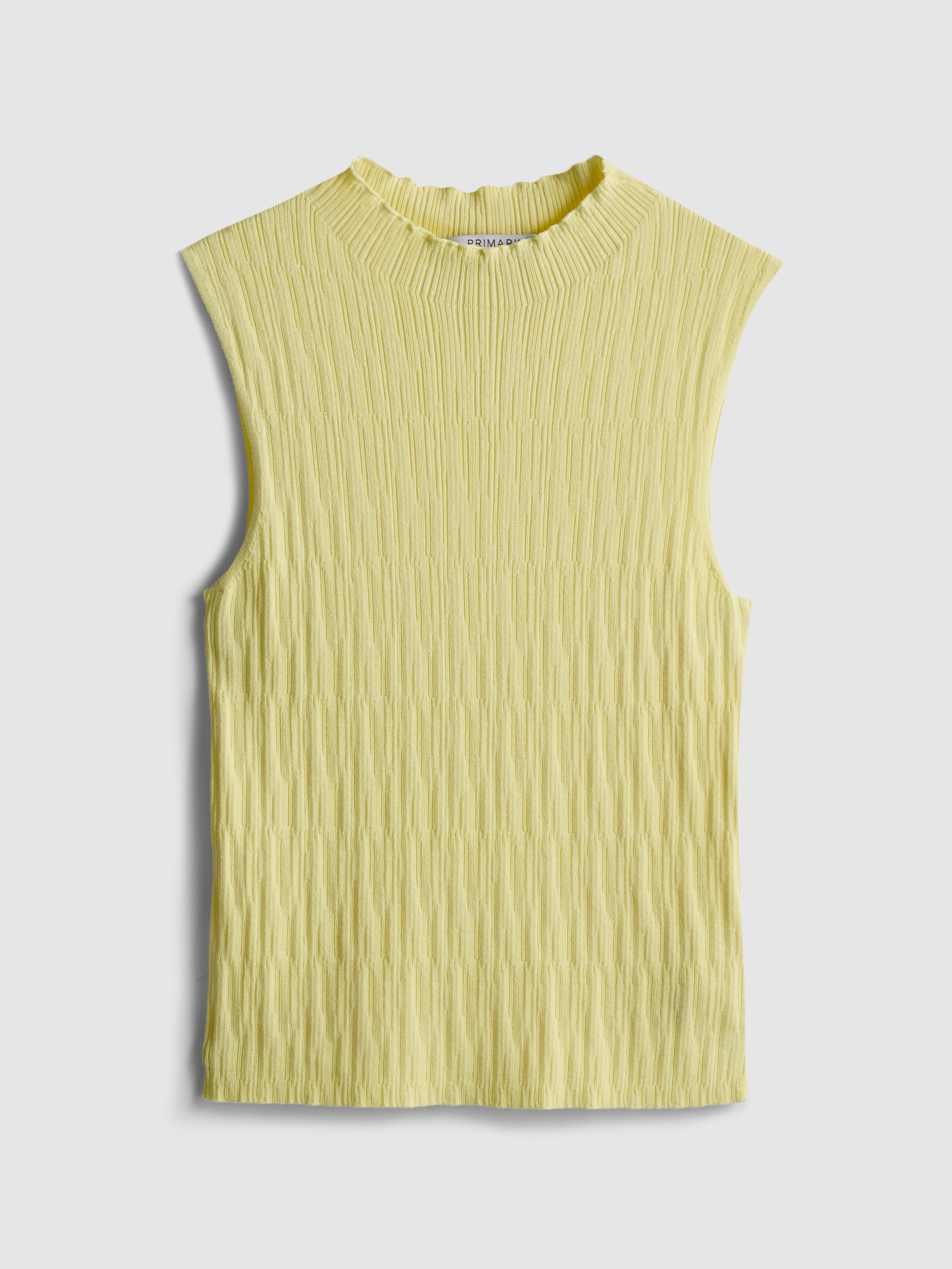 Flatteuze tanktop met textuur en hoge hals