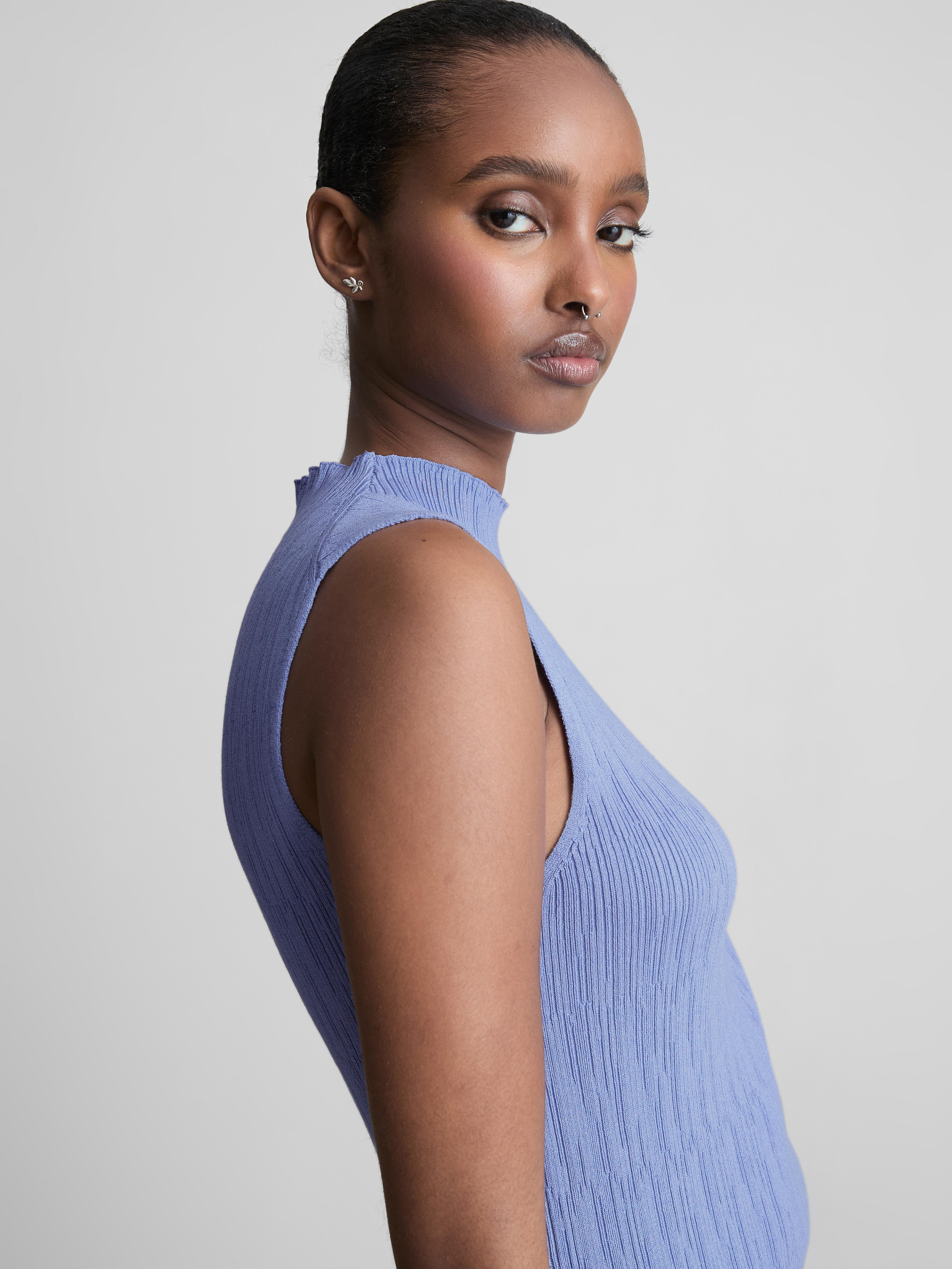 Débardeur Marcel Blugirl Femme – Taille EU 36, Couleur Blanc-bleu-jaune, Coupe Ample – Occasion Parfait état